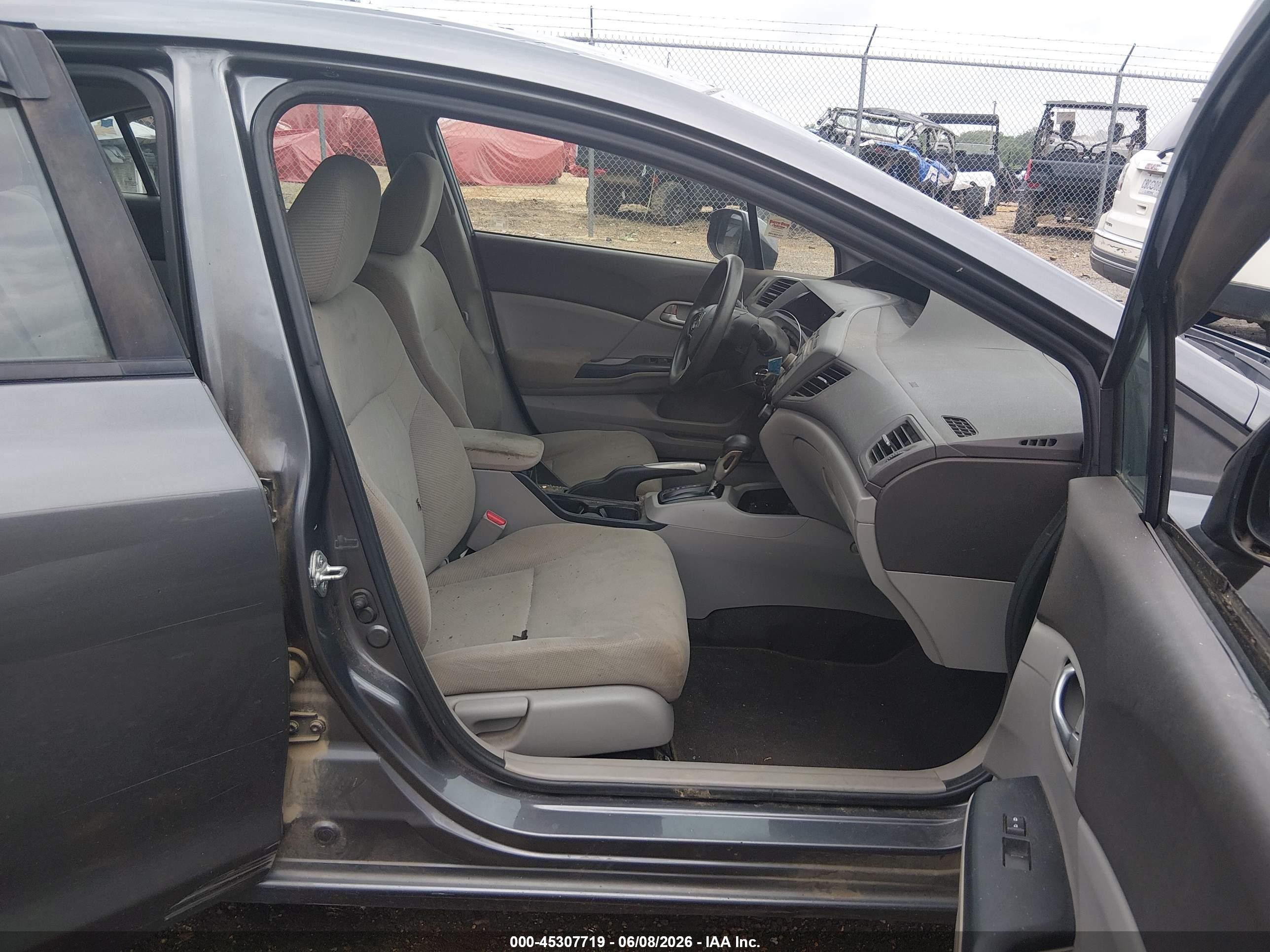 2012 Honda Civic Lx Gray vin: 2HGFB2F53CH333572