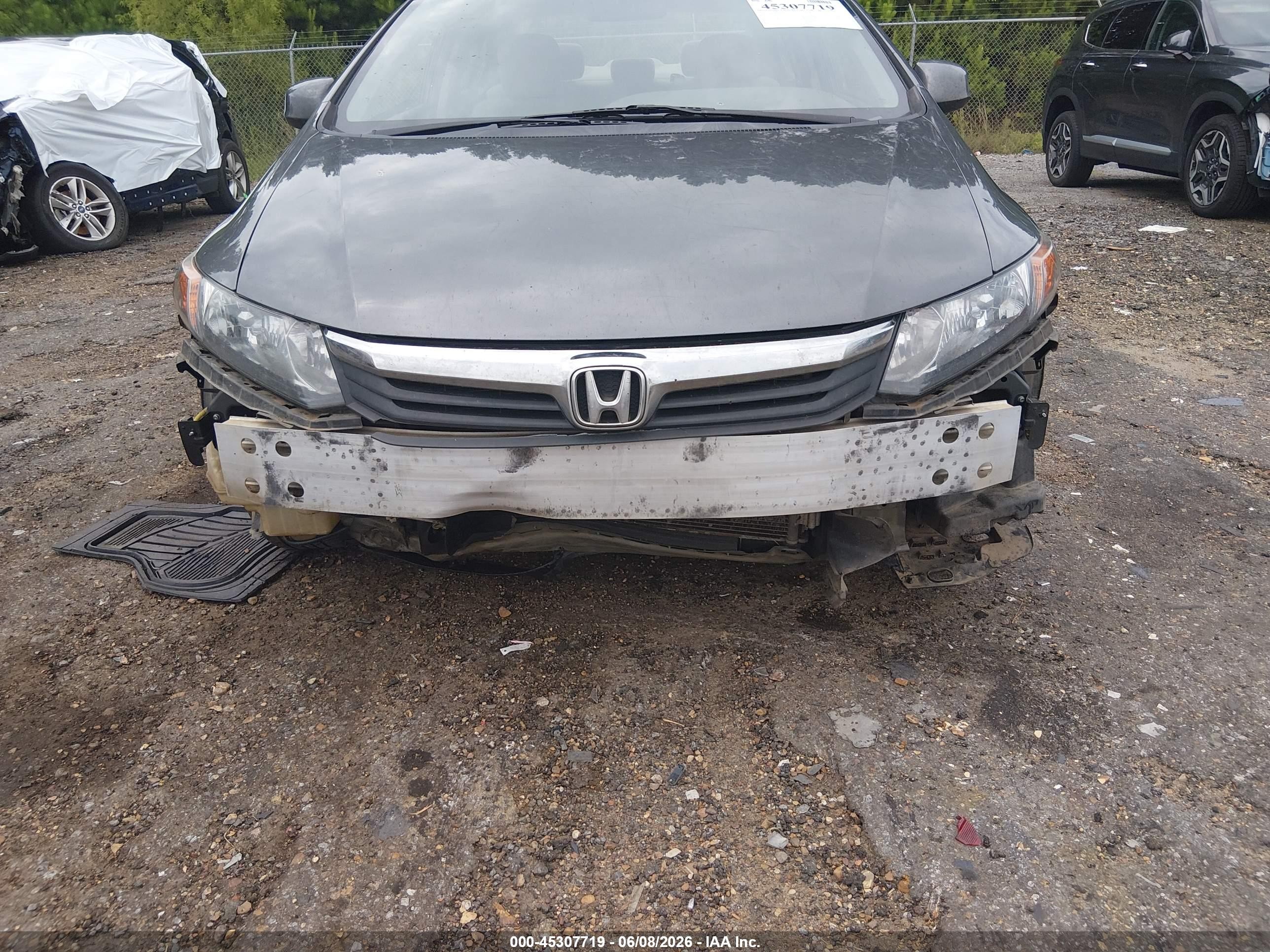 2012 Honda Civic Lx Gray vin: 2HGFB2F53CH333572