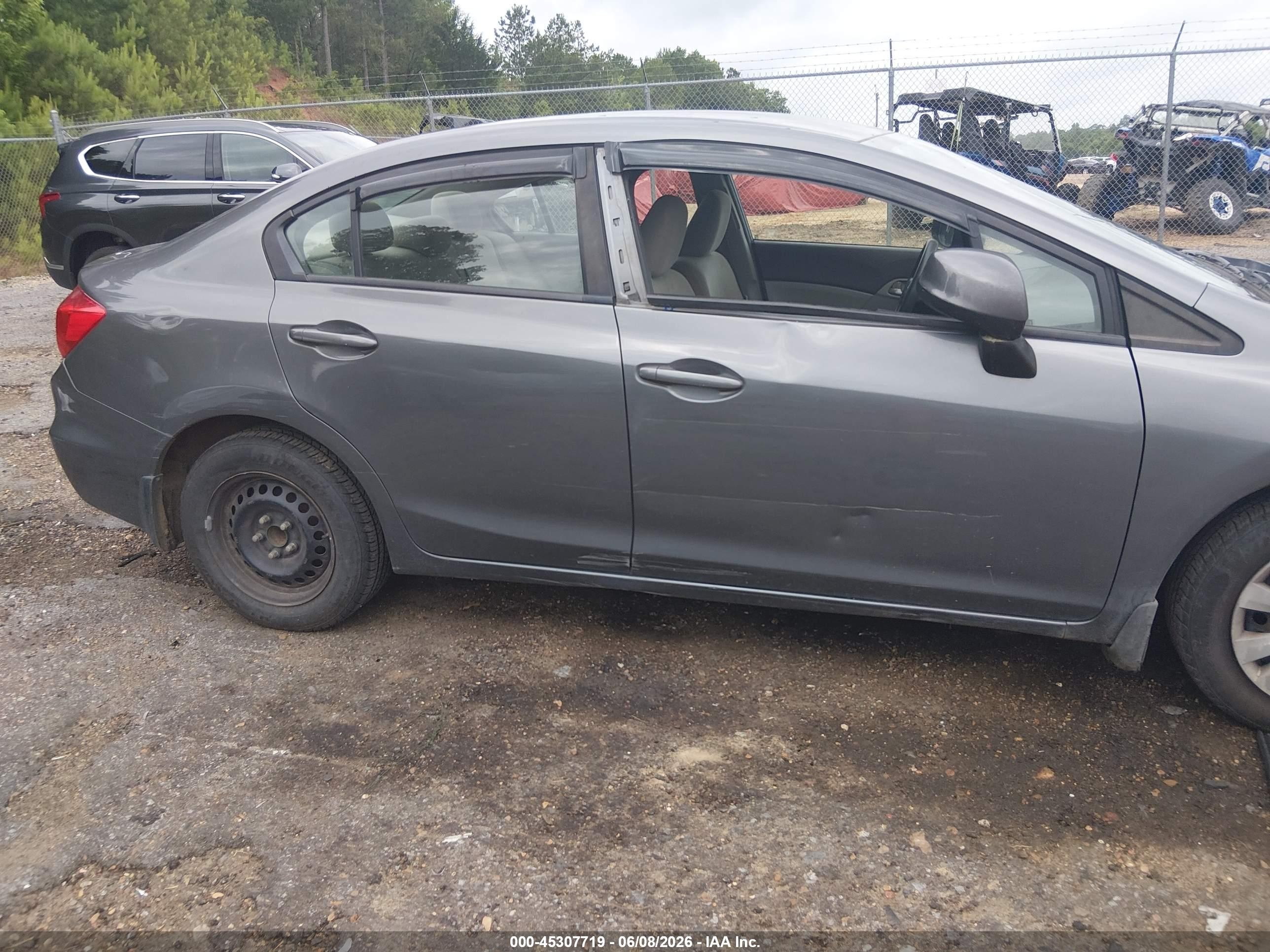 2012 Honda Civic Lx Gray vin: 2HGFB2F53CH333572