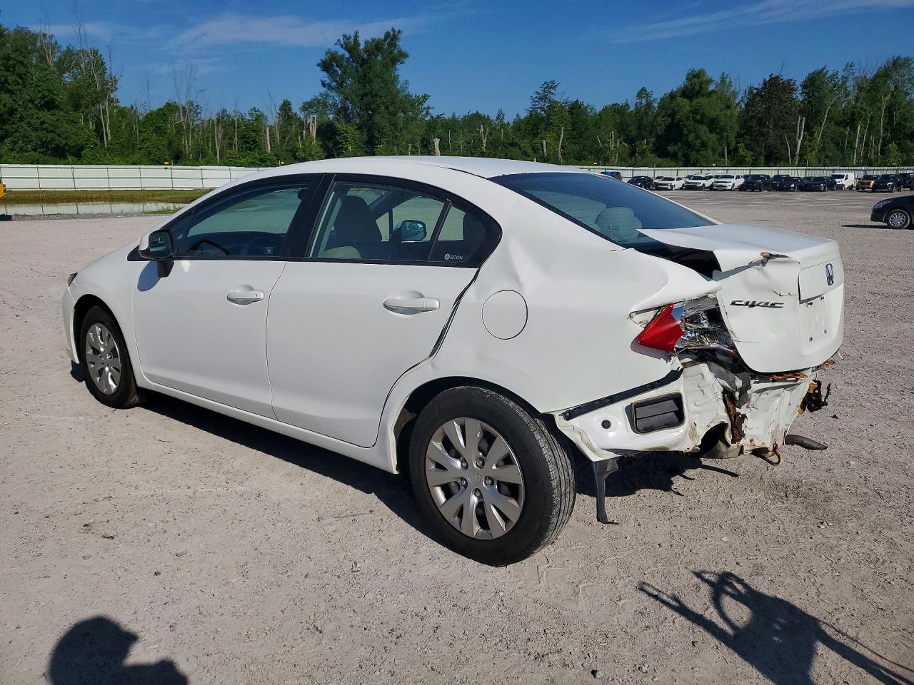 2012 Honda Civic Lx White vin: 2HGFB2F53CH335726