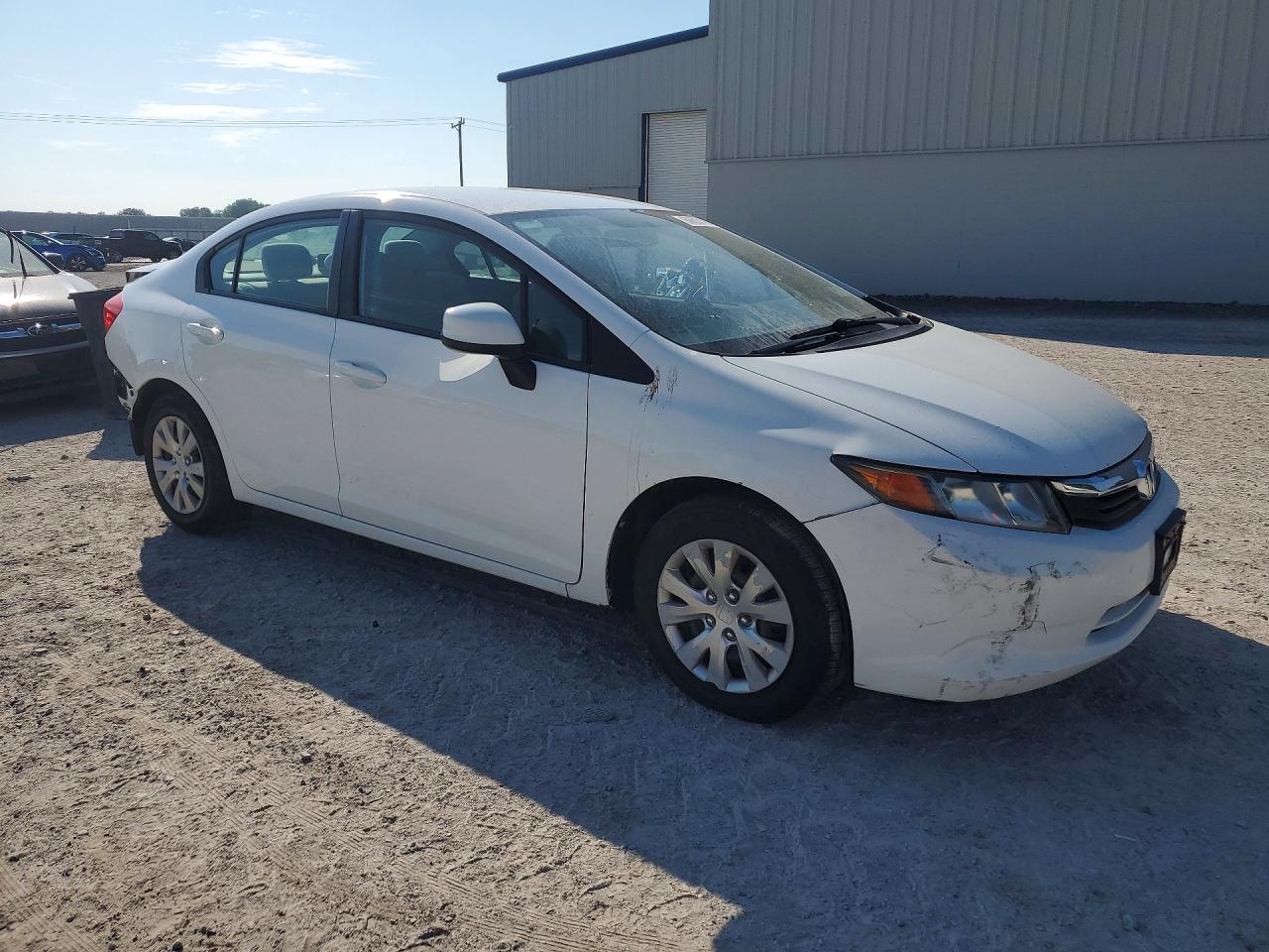 2012 Honda Civic Lx White vin: 2HGFB2F53CH335726