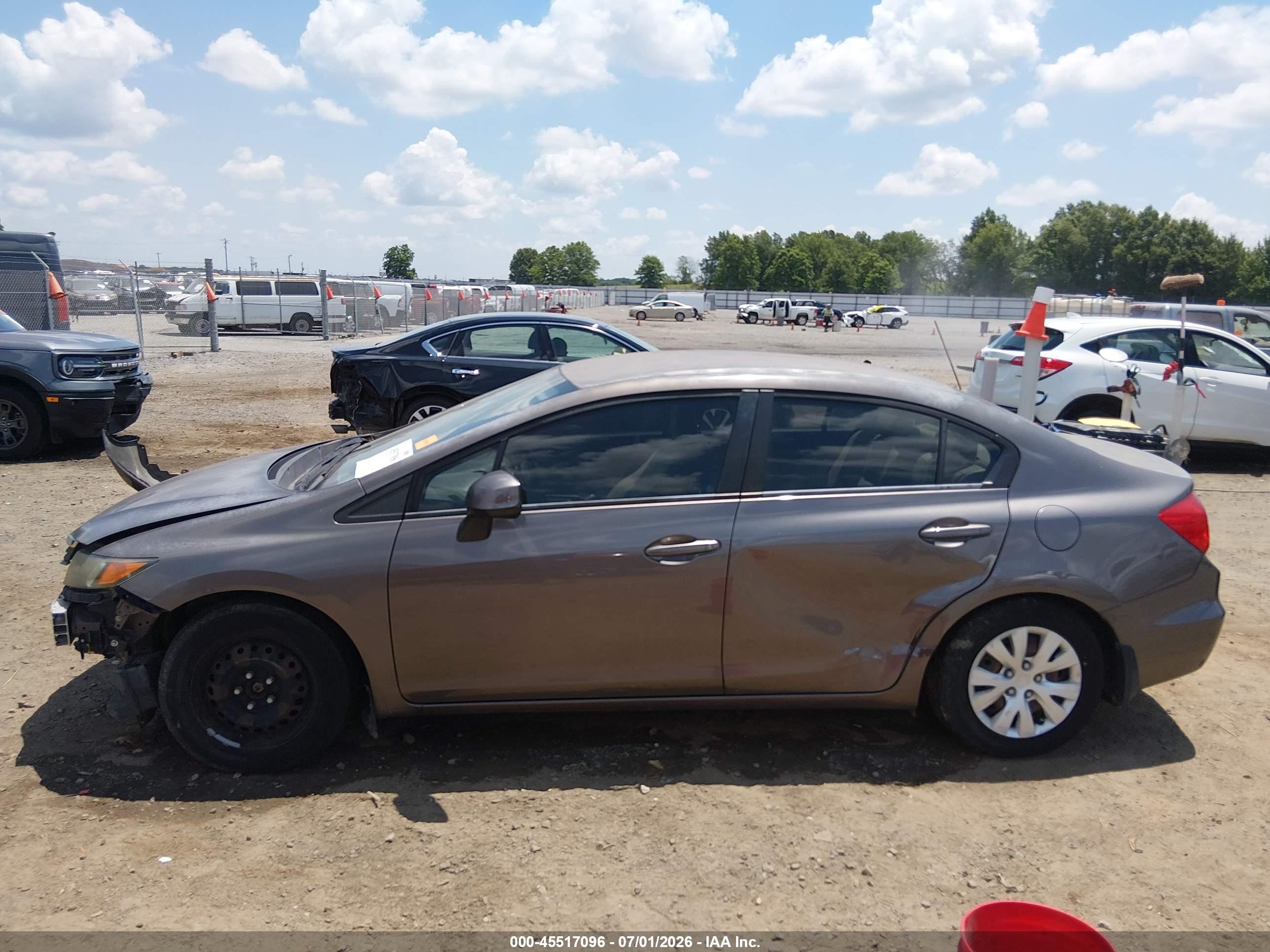 2012 Honda Civic Lx Серый vin: 2HGFB2F53CH526028