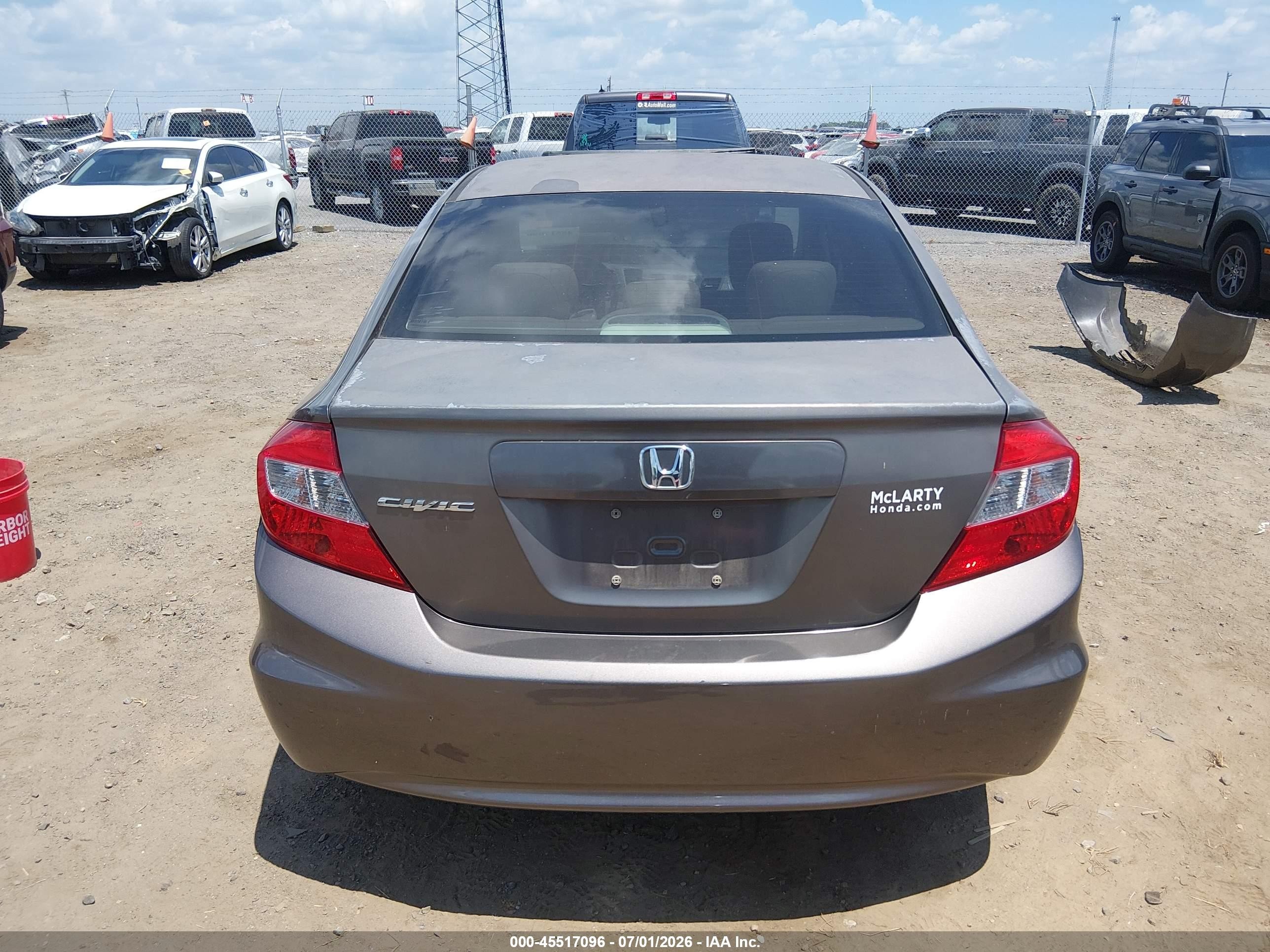 2012 Honda Civic Lx Серый vin: 2HGFB2F53CH526028