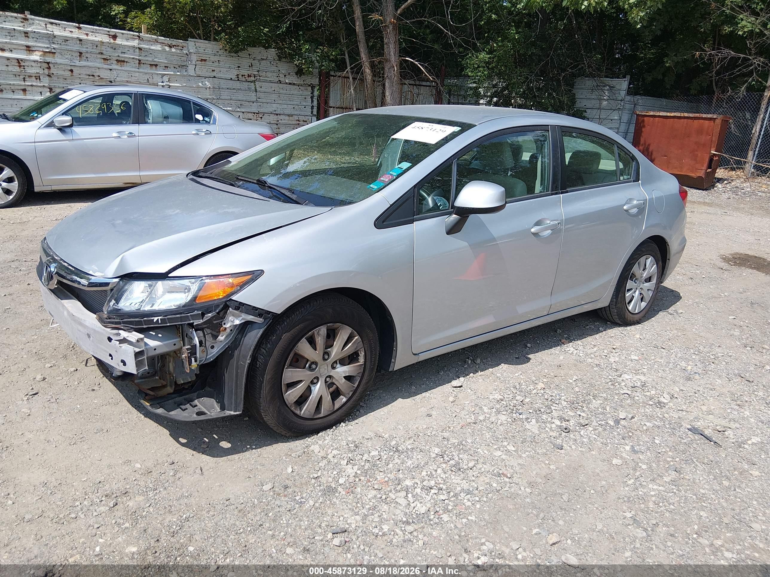 2012 Honda Civic Lx Silver vin: 2HGFB2F53CH526756