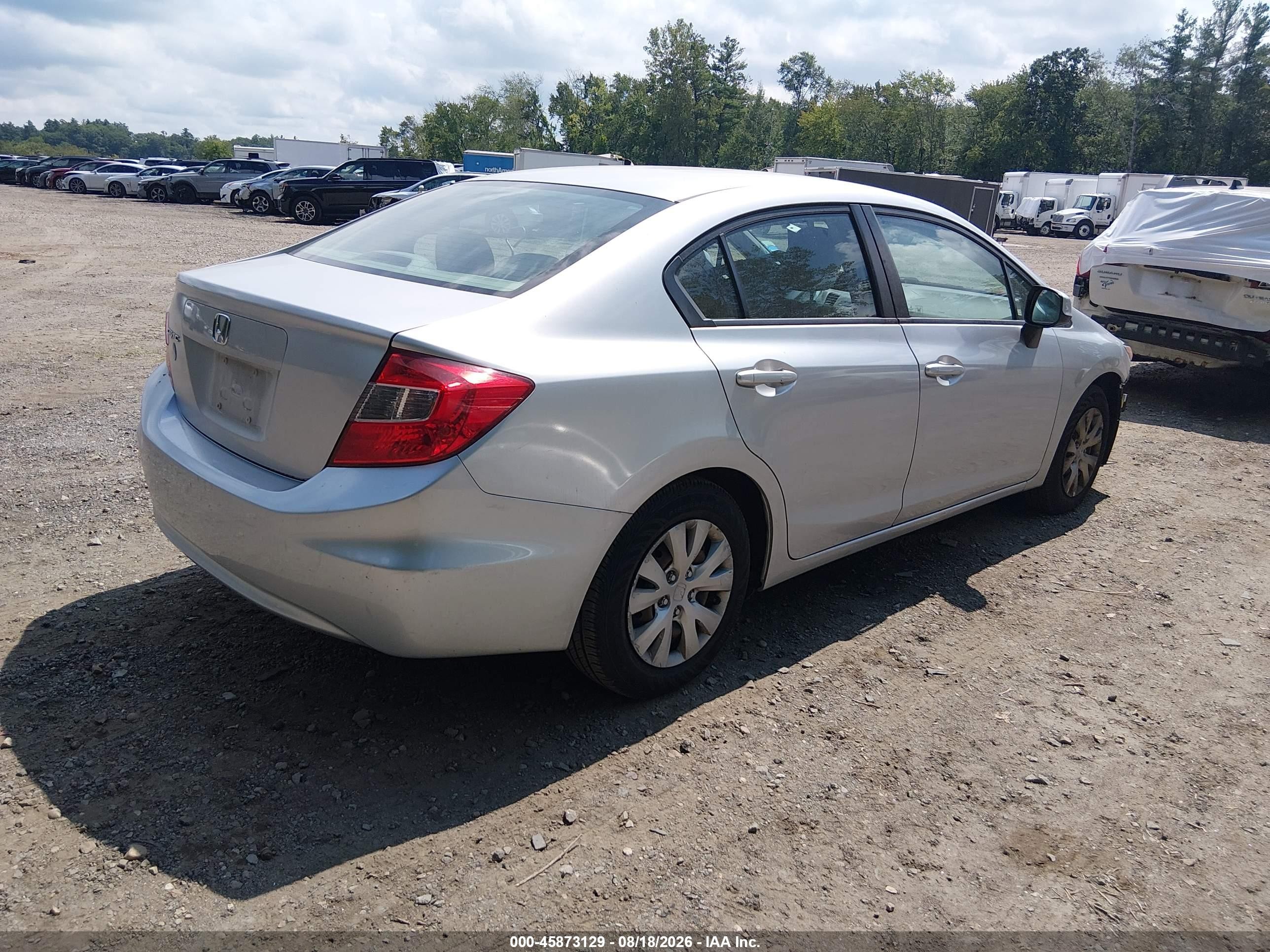 2012 Honda Civic Lx Silver vin: 2HGFB2F53CH526756