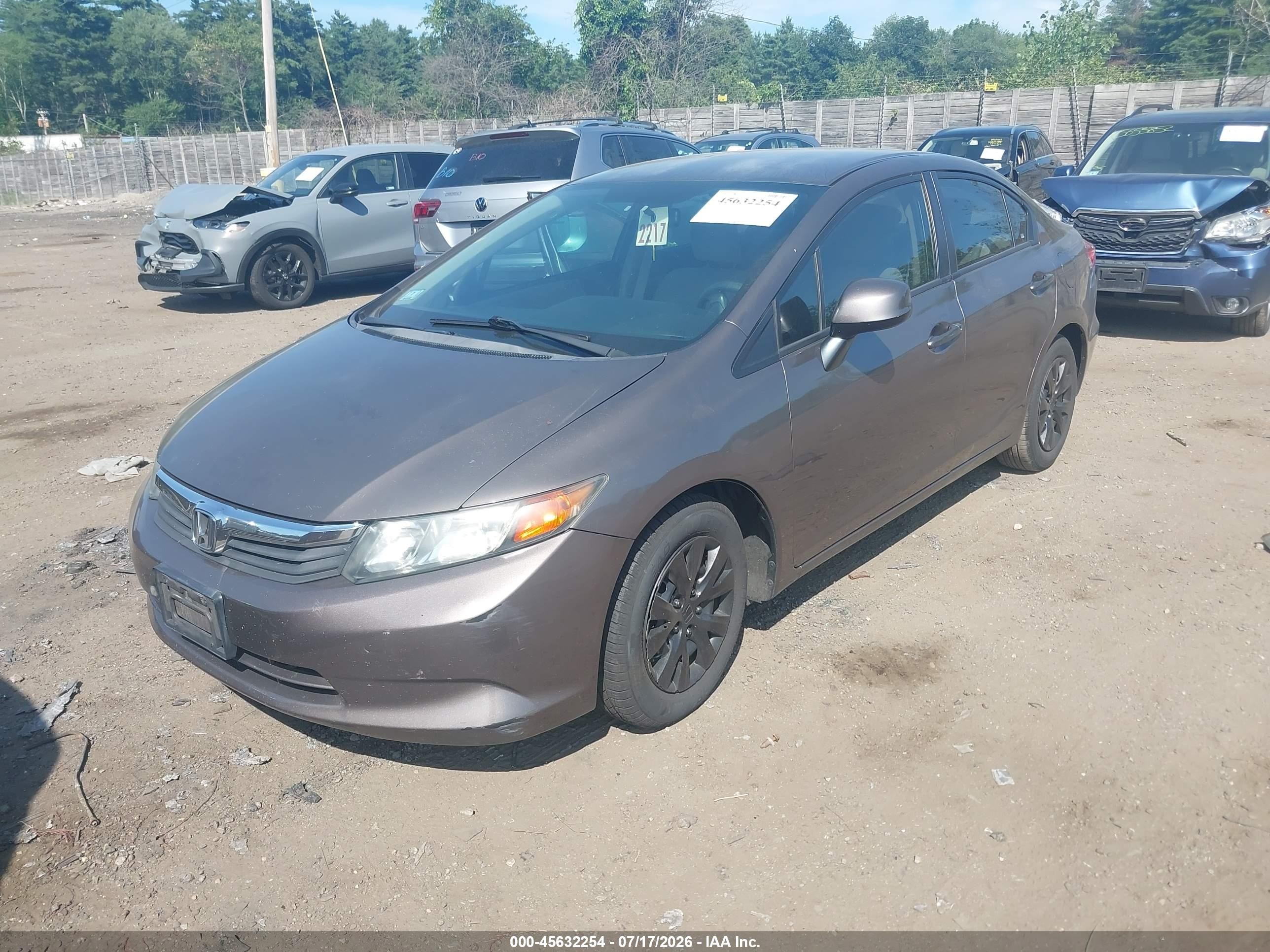 2012 Honda Civic Lx Коричневый vin: 2HGFB2F53CH529480