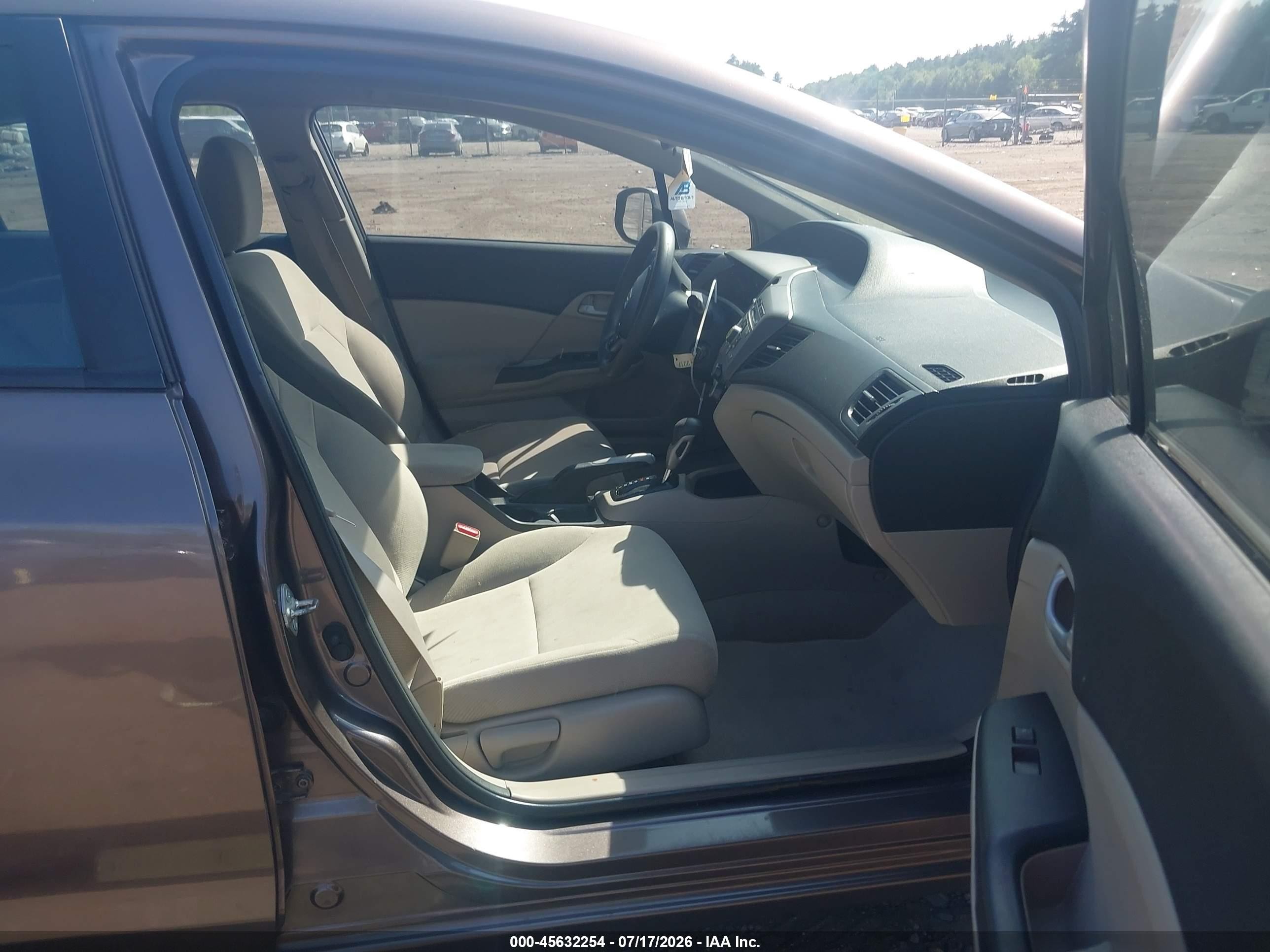 2012 Honda Civic Lx Коричневый vin: 2HGFB2F53CH529480