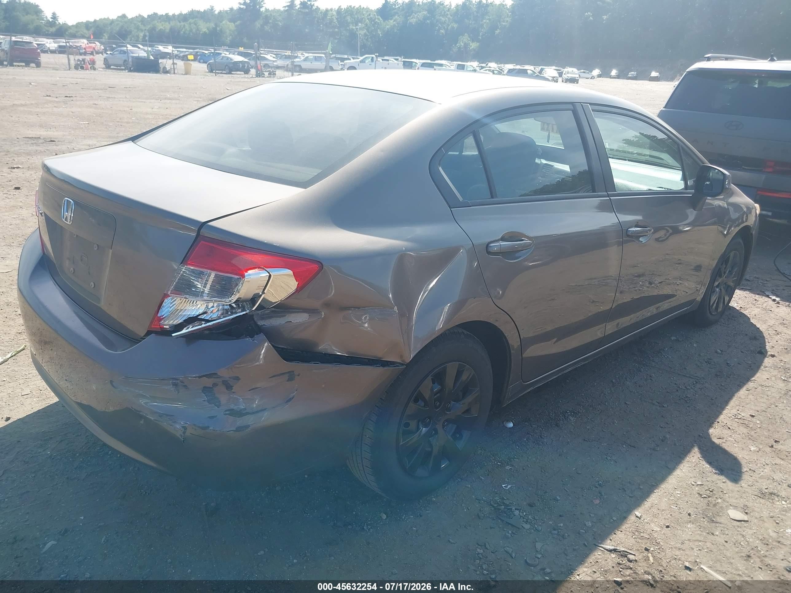 2012 Honda Civic Lx Коричневый vin: 2HGFB2F53CH529480