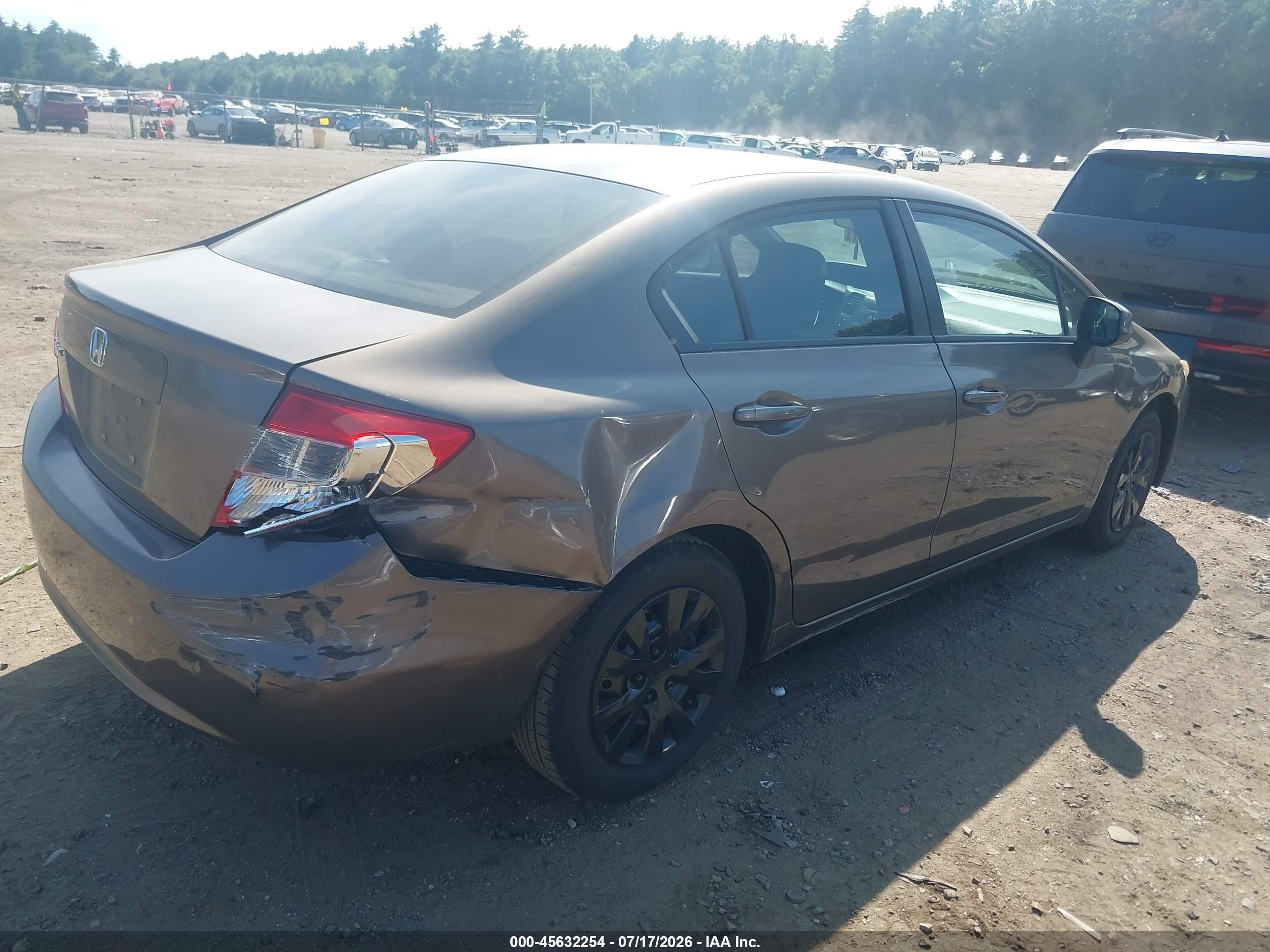 2012 Honda Civic Lx Коричневый vin: 2HGFB2F53CH529480