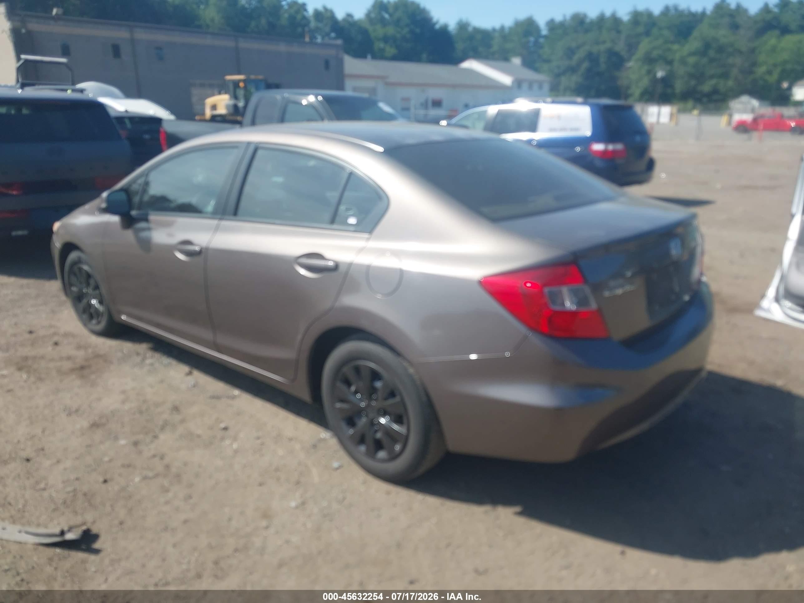 2012 Honda Civic Lx Коричневый vin: 2HGFB2F53CH529480