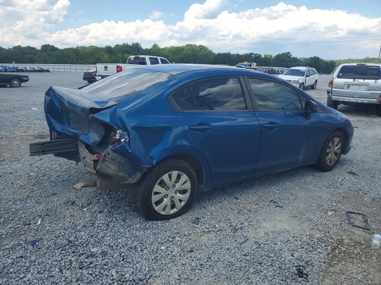 2012 Honda Civic Lx Blue vin: 2HGFB2F53CH536462