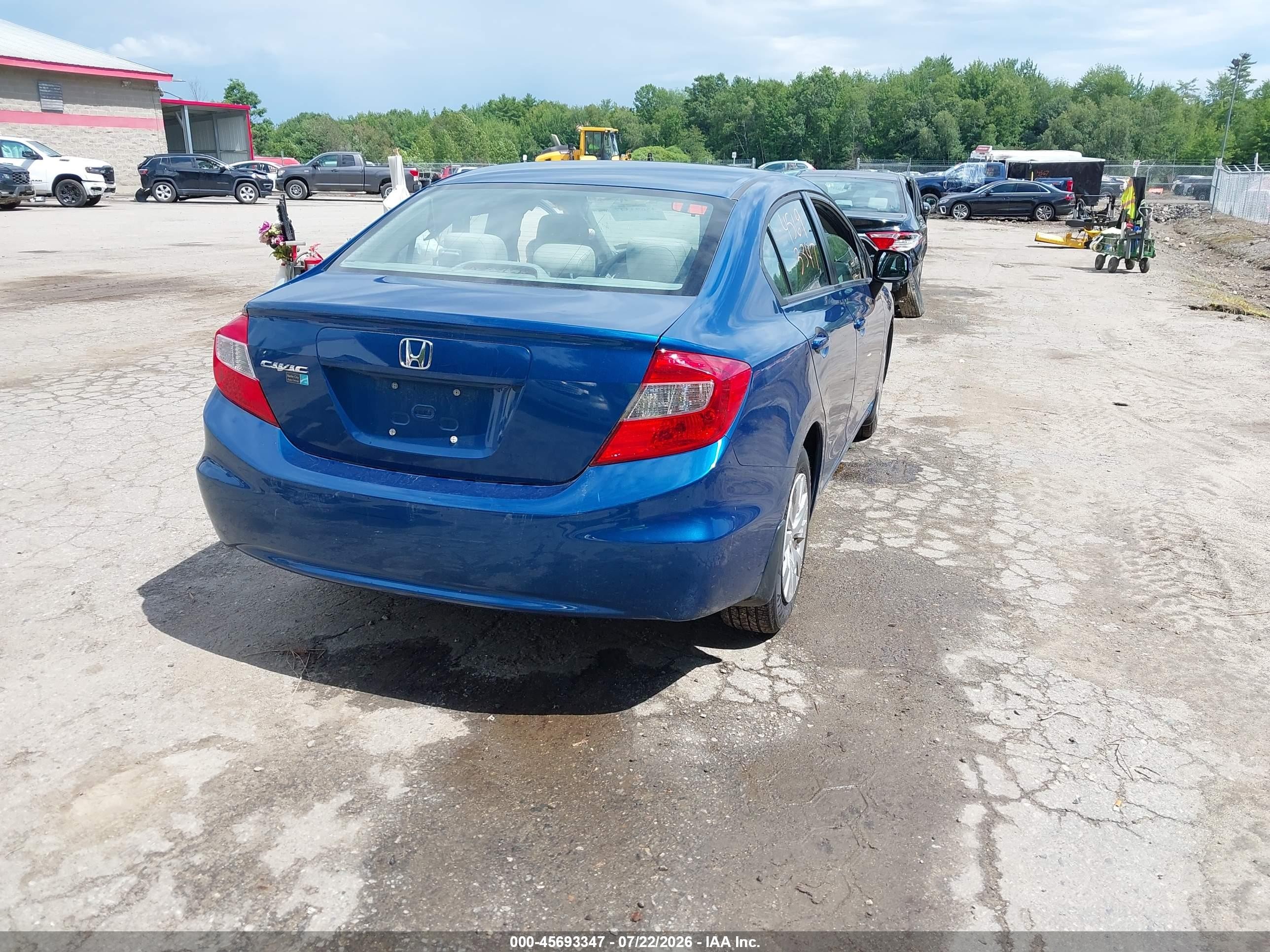2012 Honda Civic Lx Blue vin: 2HGFB2F53CH554640