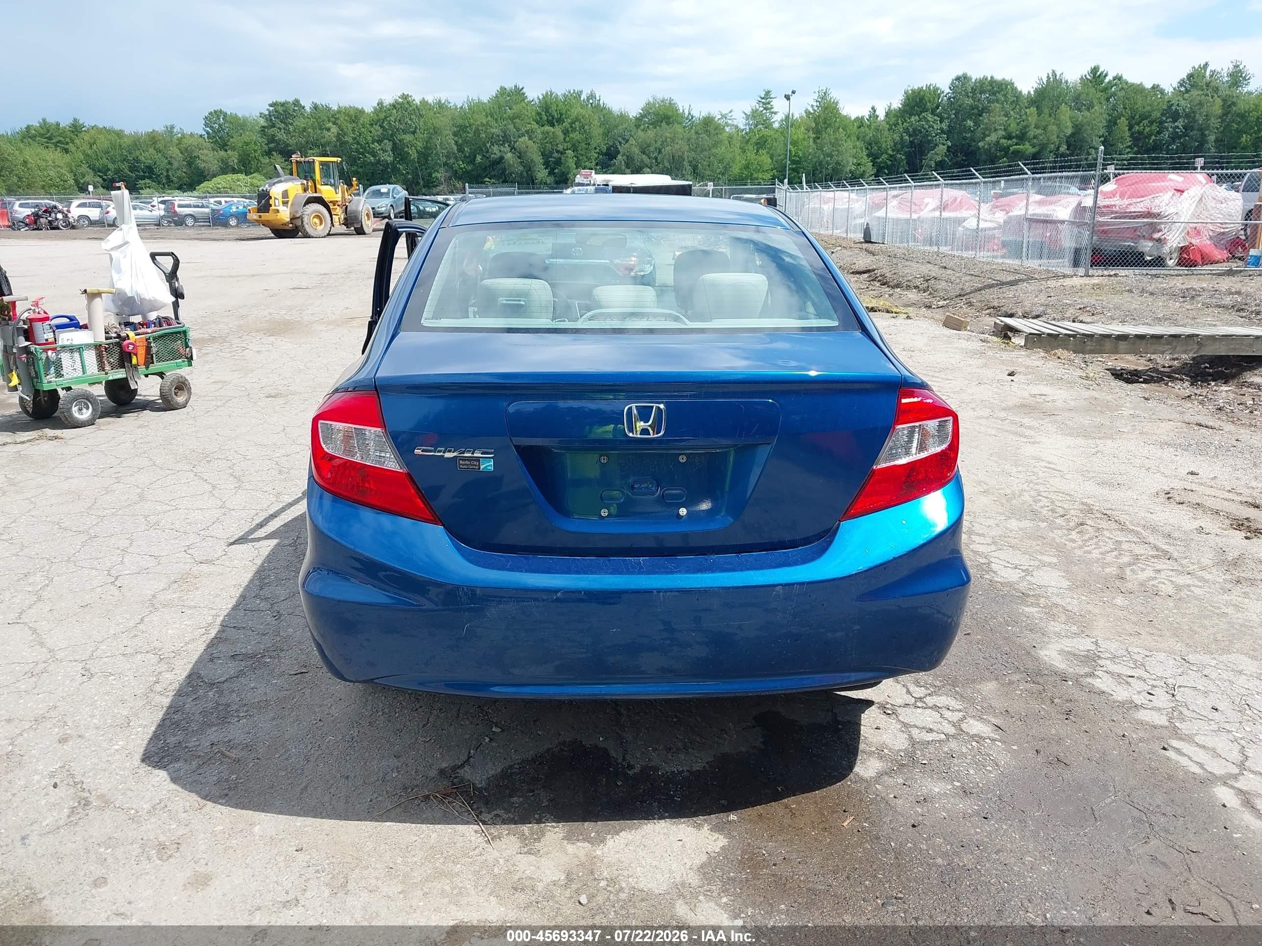 2012 Honda Civic Lx Blue vin: 2HGFB2F53CH554640