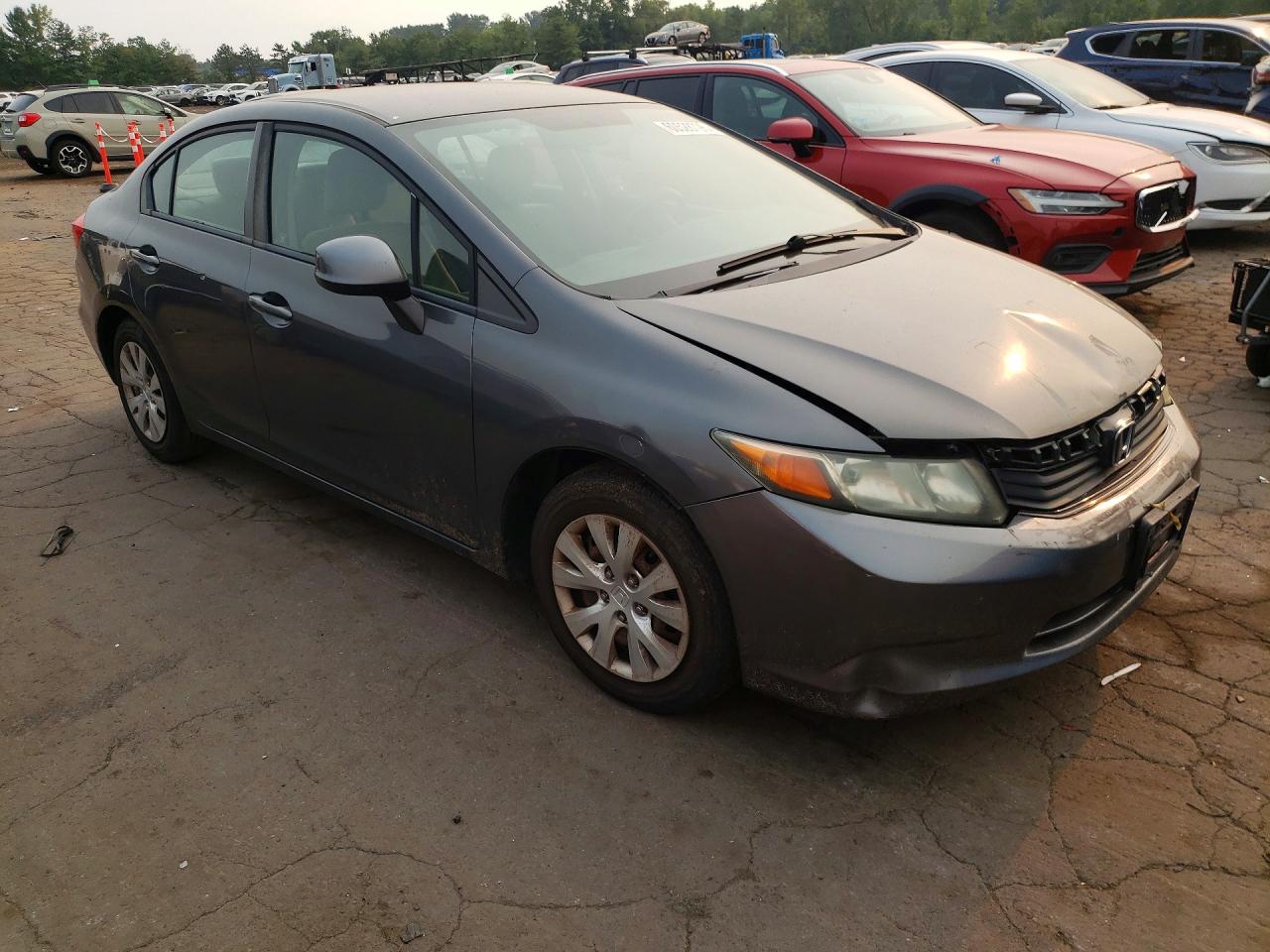 2012 Honda Civic Lx Gray vin: 2HGFB2F53CH558073