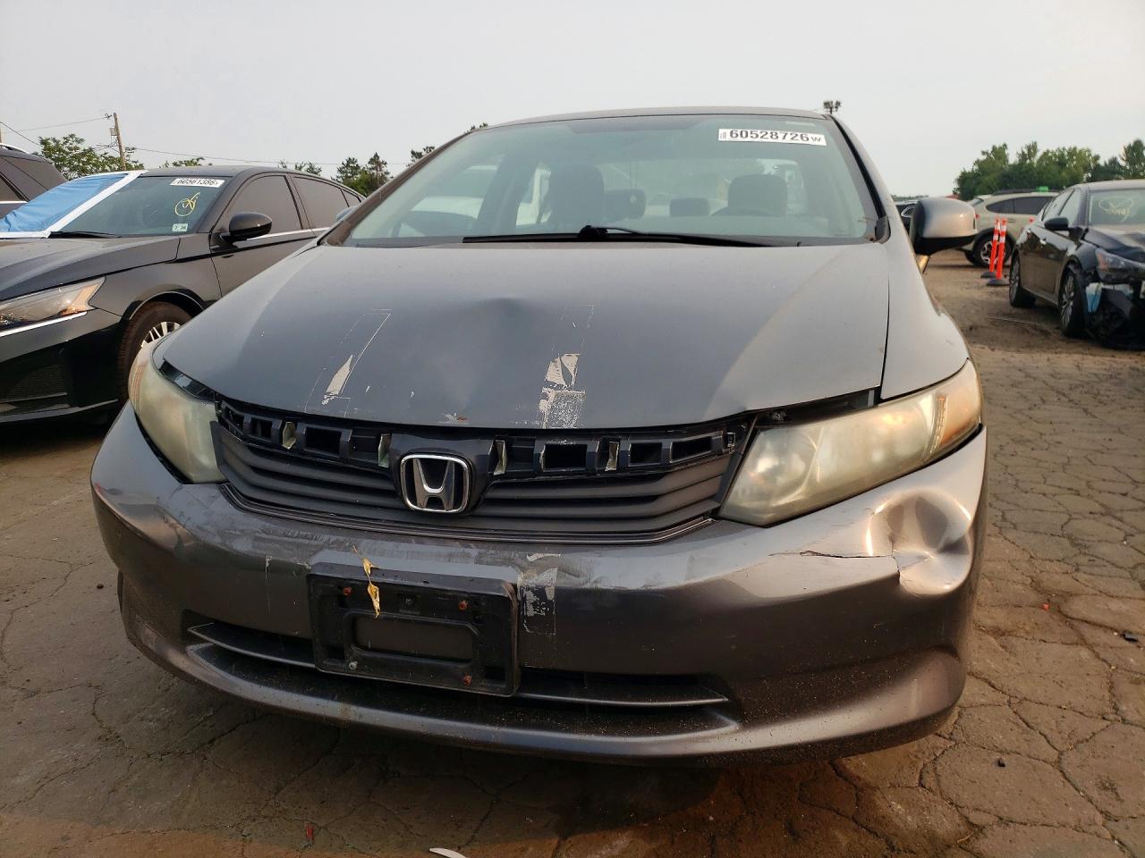 2012 Honda Civic Lx Gray vin: 2HGFB2F53CH558073