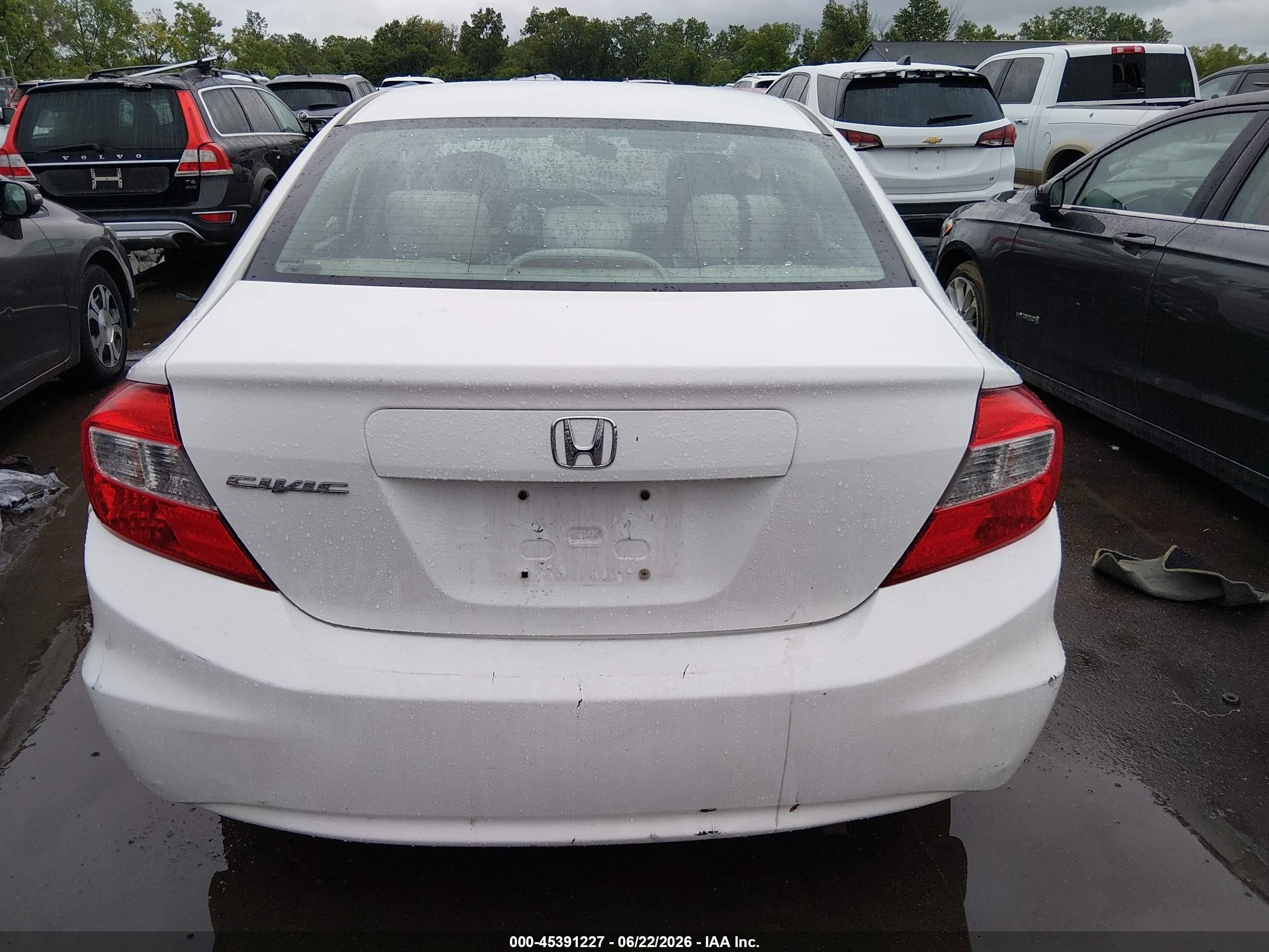 2012 Honda Civic Lx White vin: 2HGFB2F53CH561023
