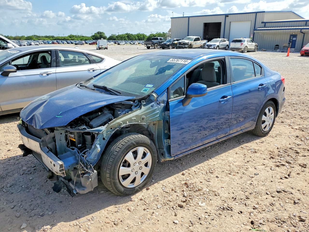 2012 Honda Civic Lx Blue vin: 2HGFB2F53CH568800