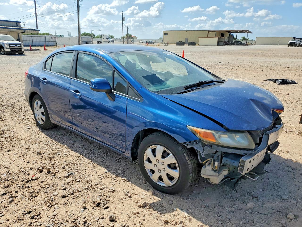 2012 Honda Civic Lx Blue vin: 2HGFB2F53CH568800