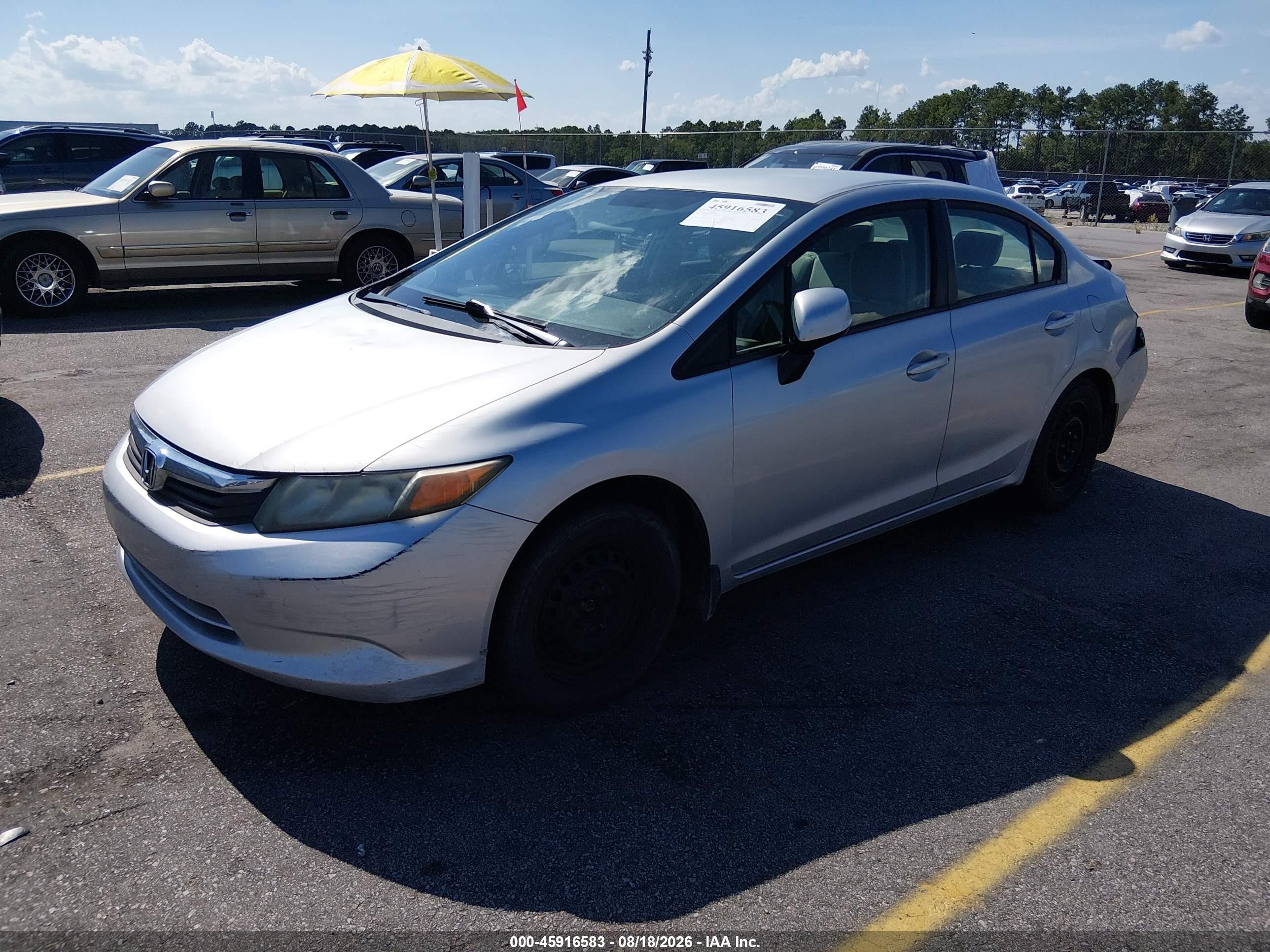 2012 Honda Civic Lx Silver vin: 2HGFB2F53CH589419
