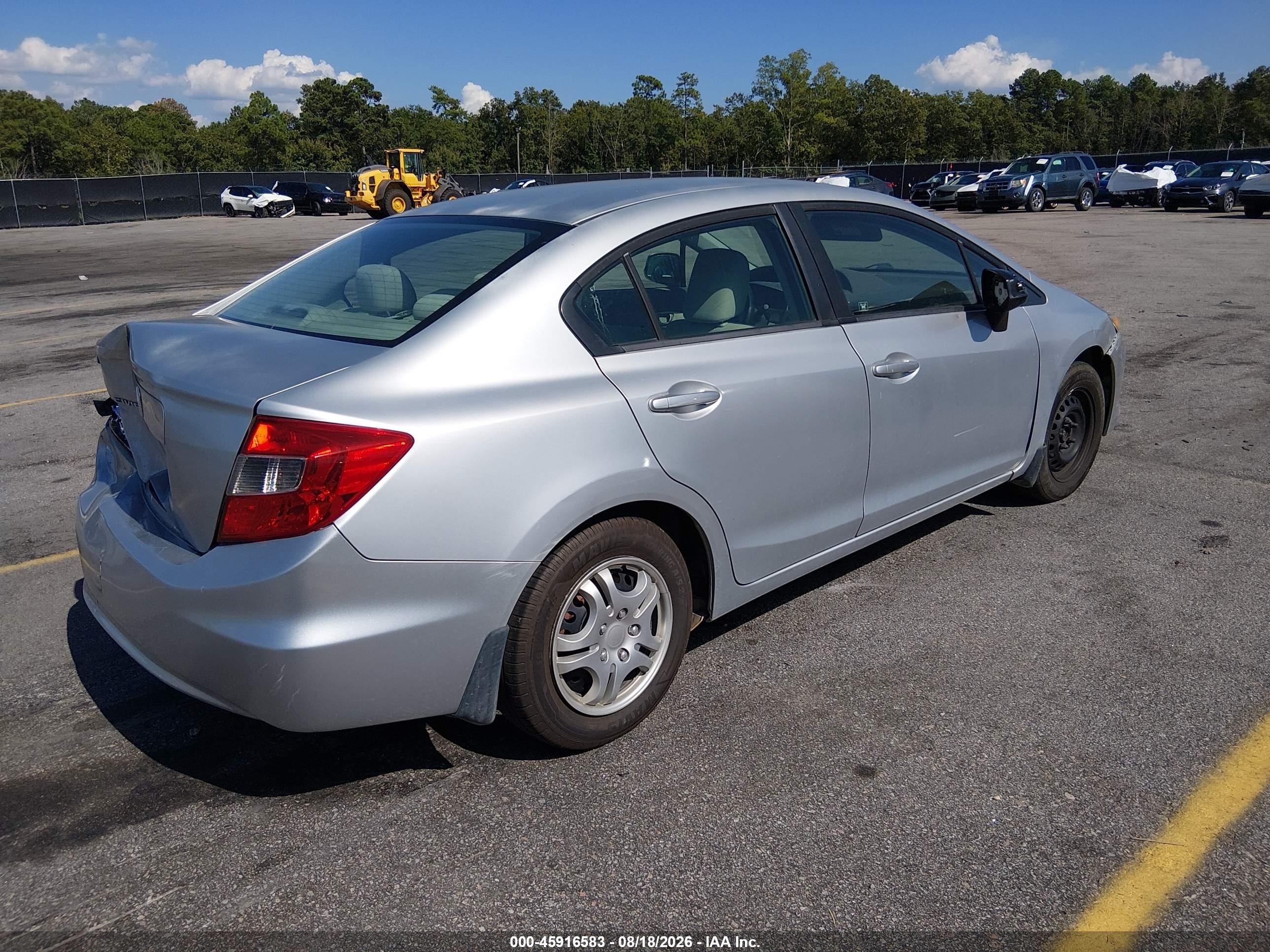 2012 Honda Civic Lx Silver vin: 2HGFB2F53CH589419