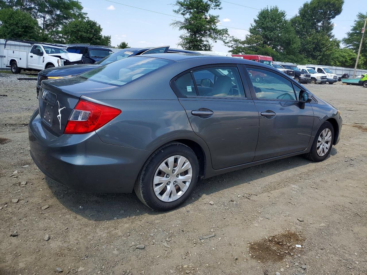 2012 Honda Civic Lx Gray vin: 2HGFB2F53CH596578