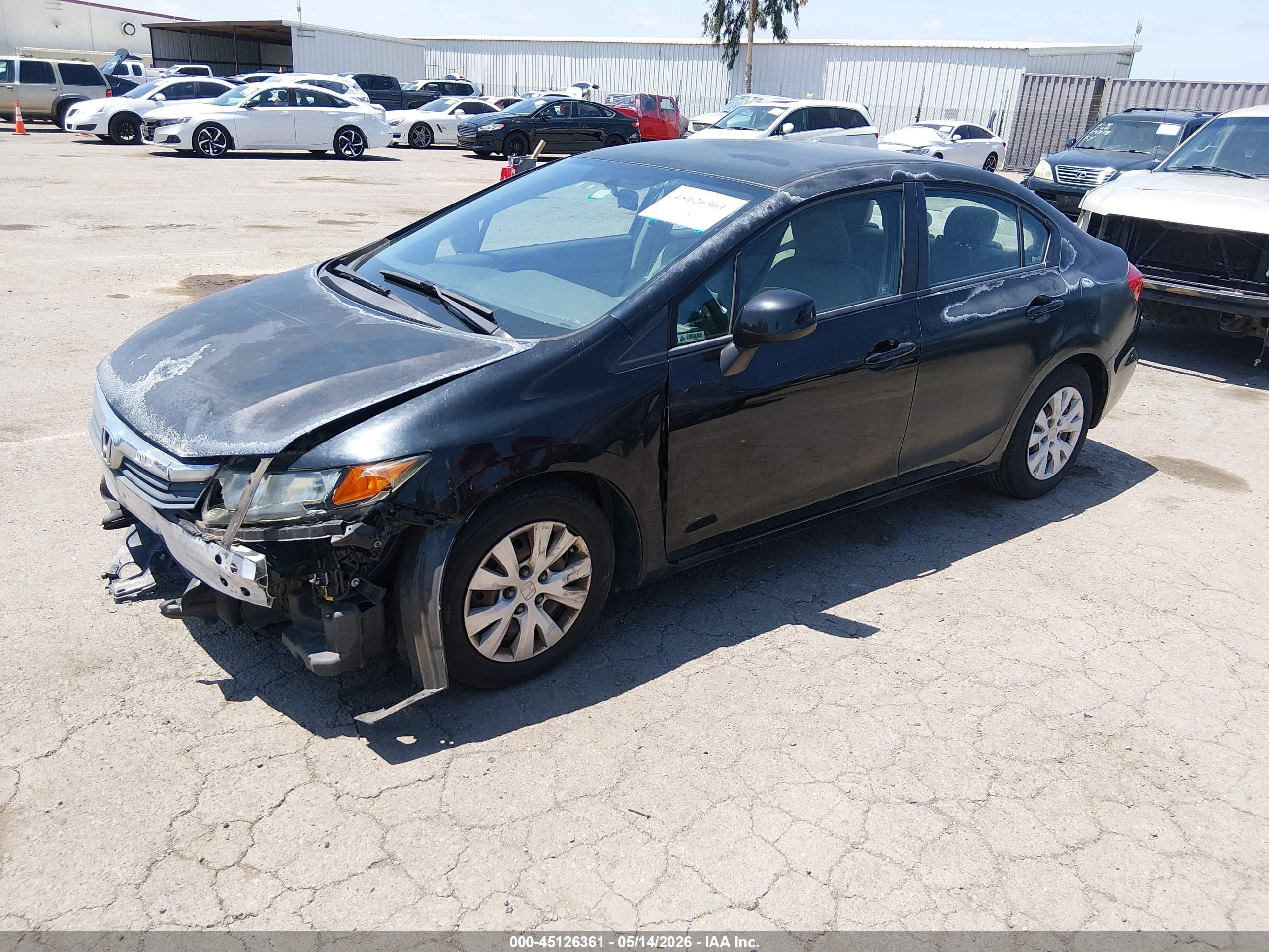 2012 Honda Civic Lx Black vin: 2HGFB2F53CH599495