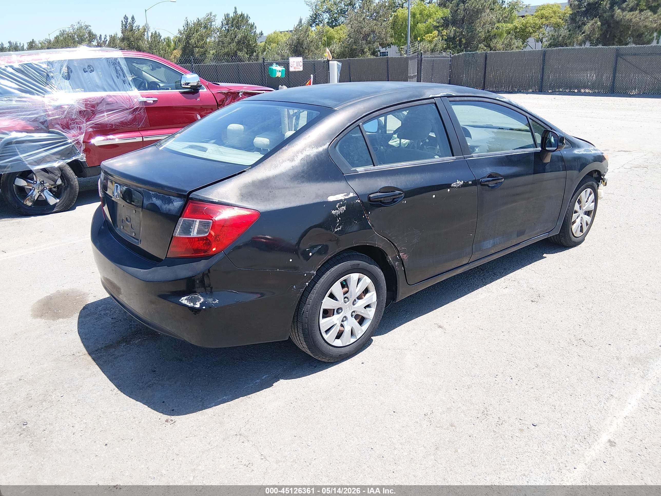 2012 Honda Civic Lx Black vin: 2HGFB2F53CH599495
