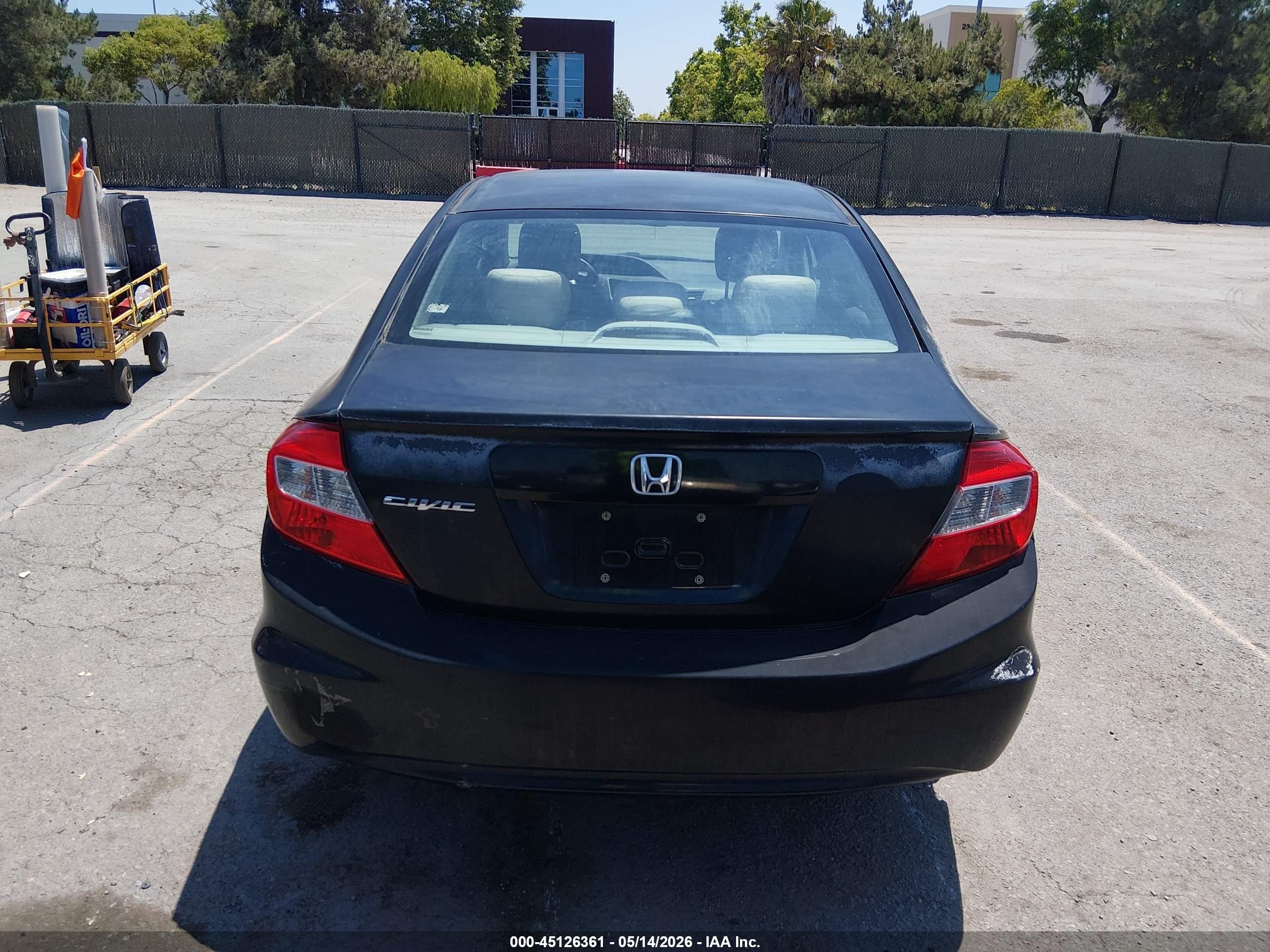 2012 Honda Civic Lx Black vin: 2HGFB2F53CH599495
