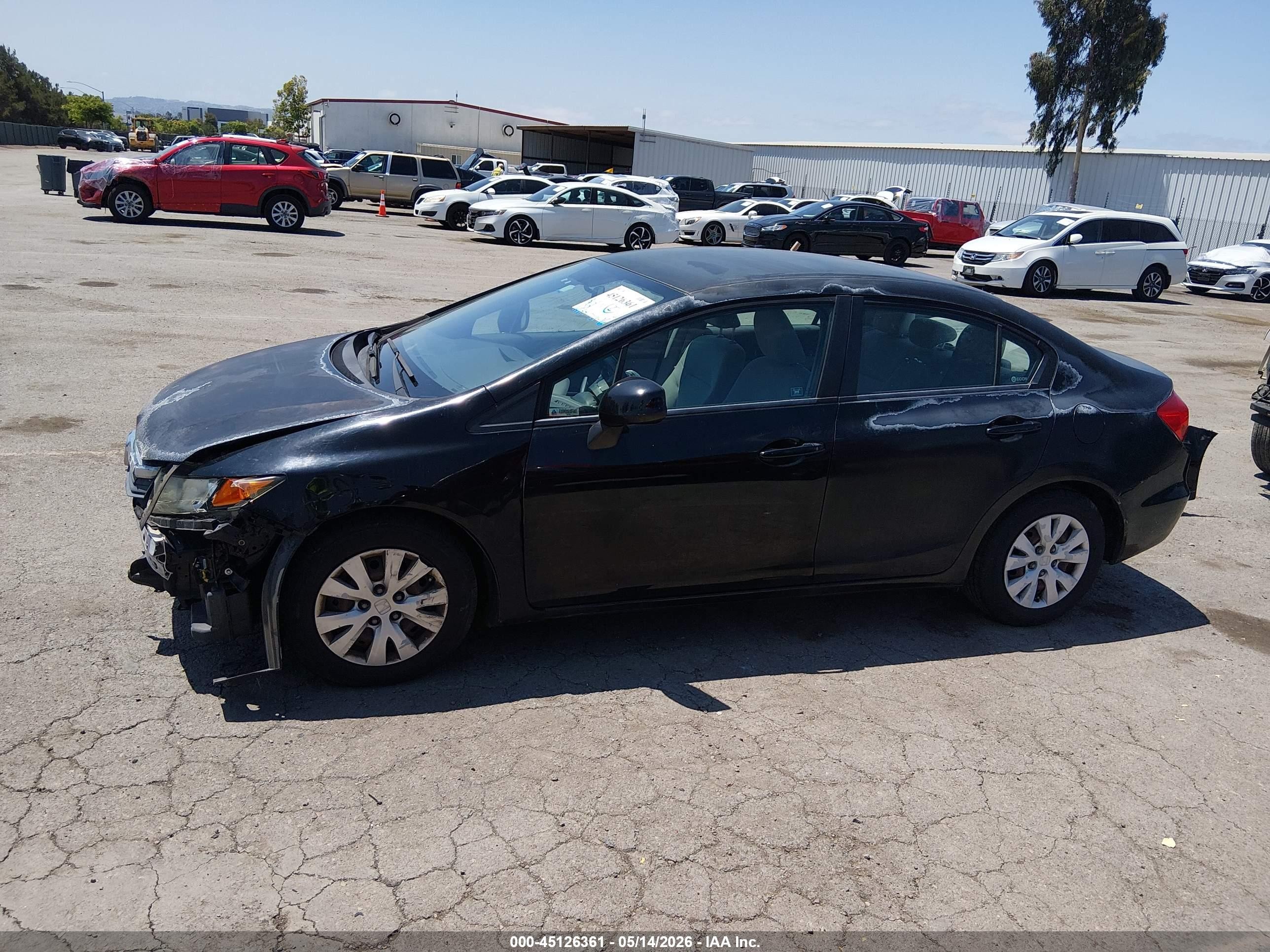 2012 Honda Civic Lx Black vin: 2HGFB2F53CH599495