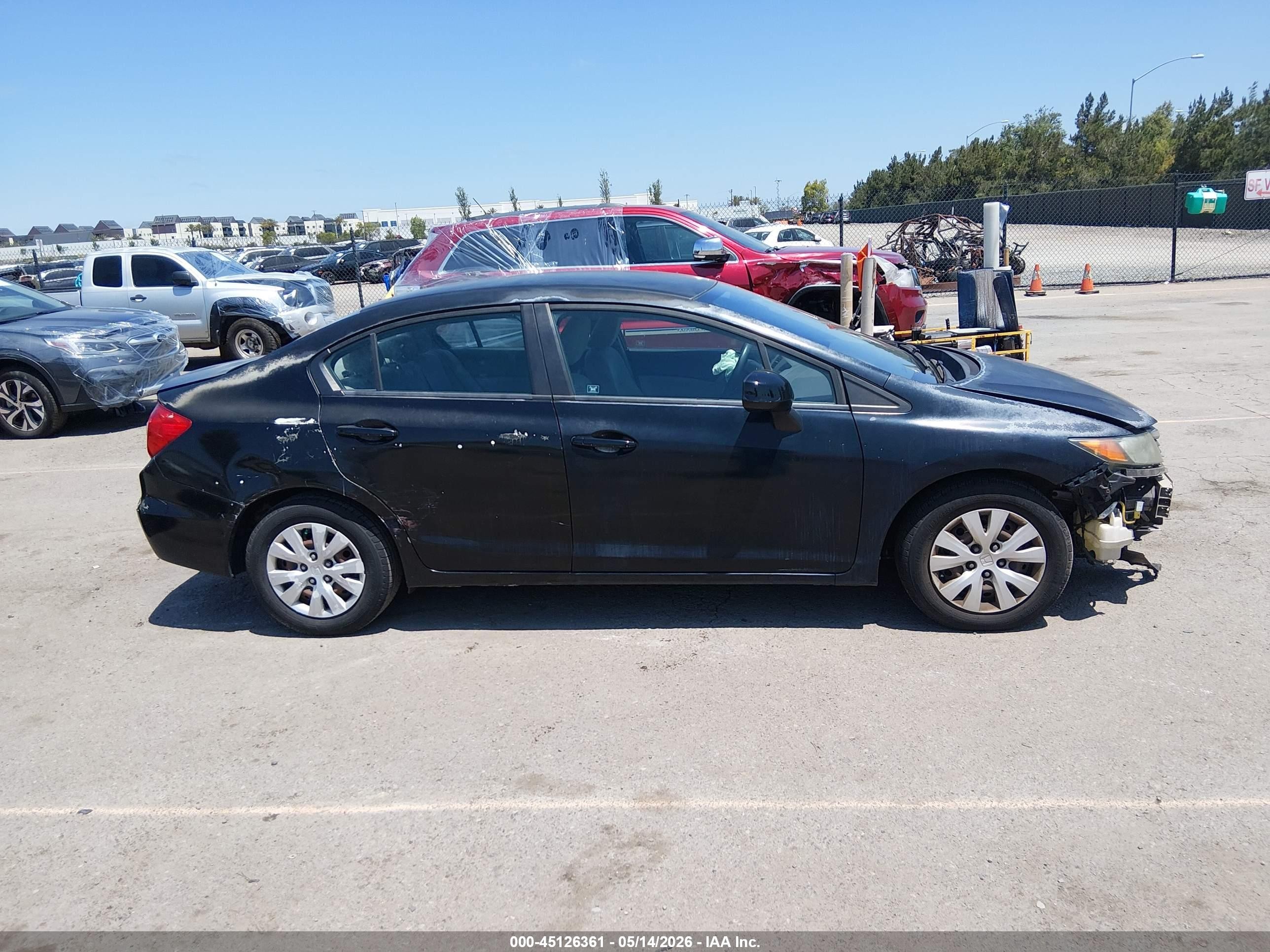 2012 Honda Civic Lx Black vin: 2HGFB2F53CH599495