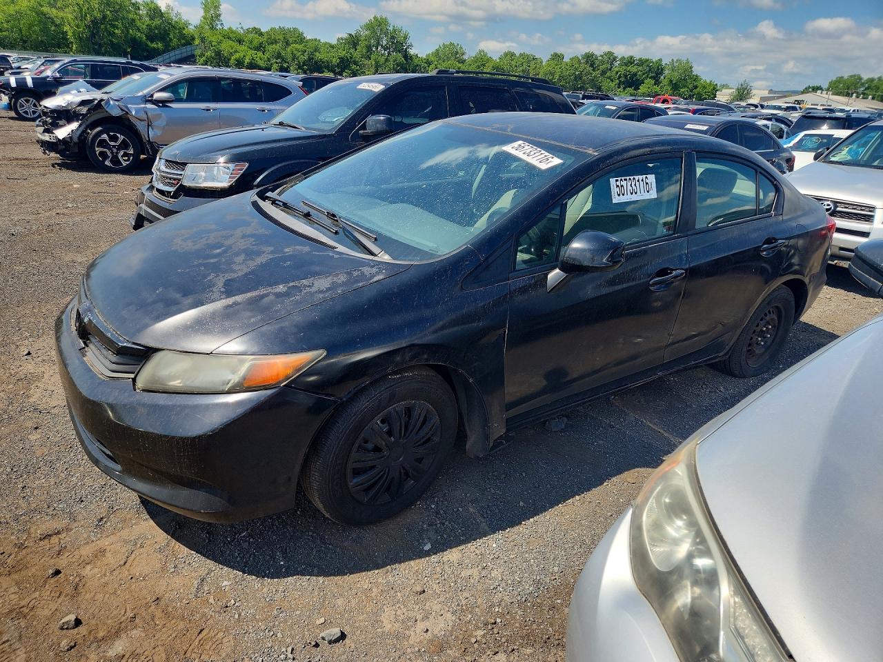 2012 Honda Civic Lx Черный vin: 2HGFB2F53CH602718
