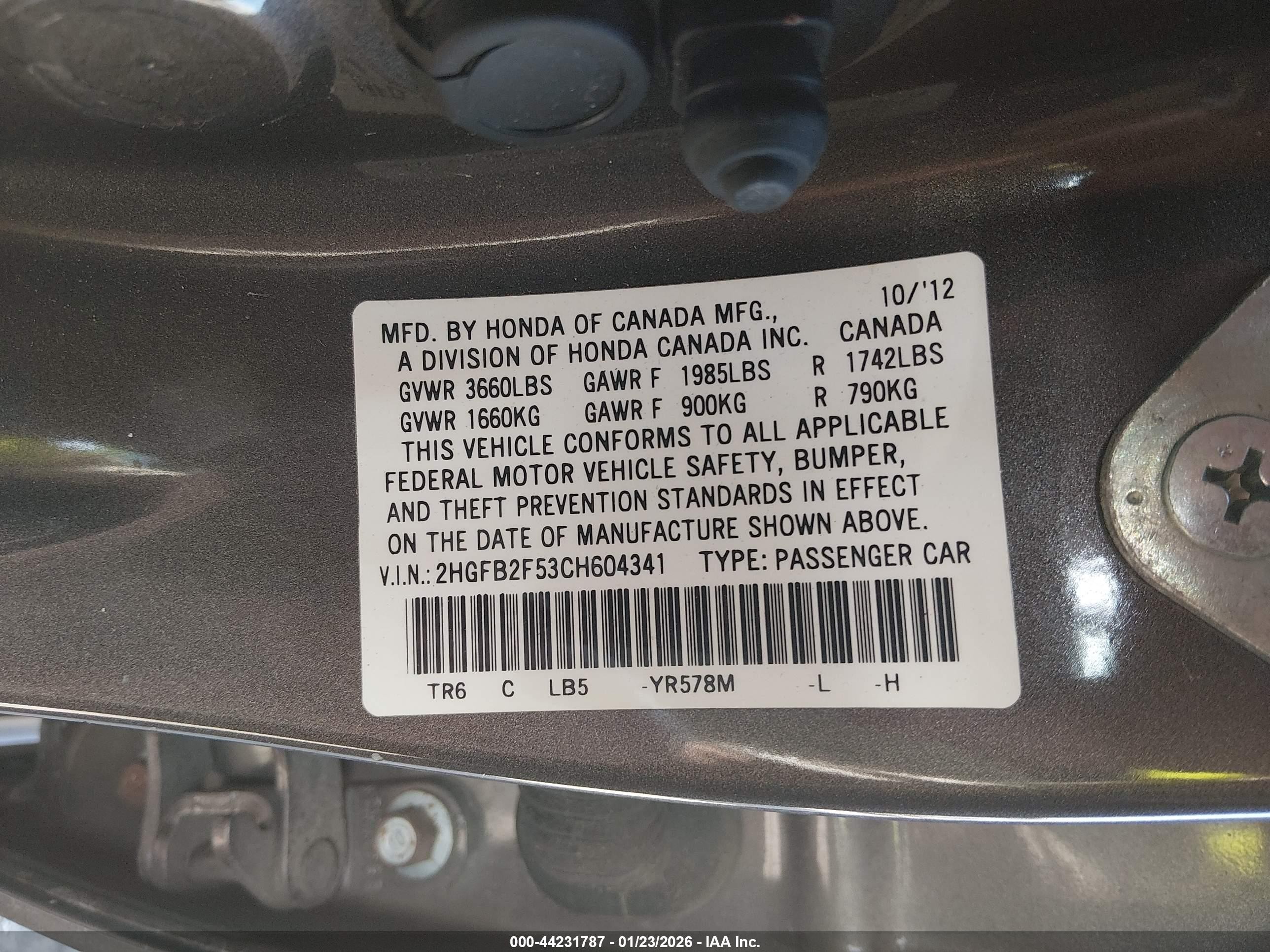 2012 Honda Civic Lx Бежевый vin: 2HGFB2F53CH604341