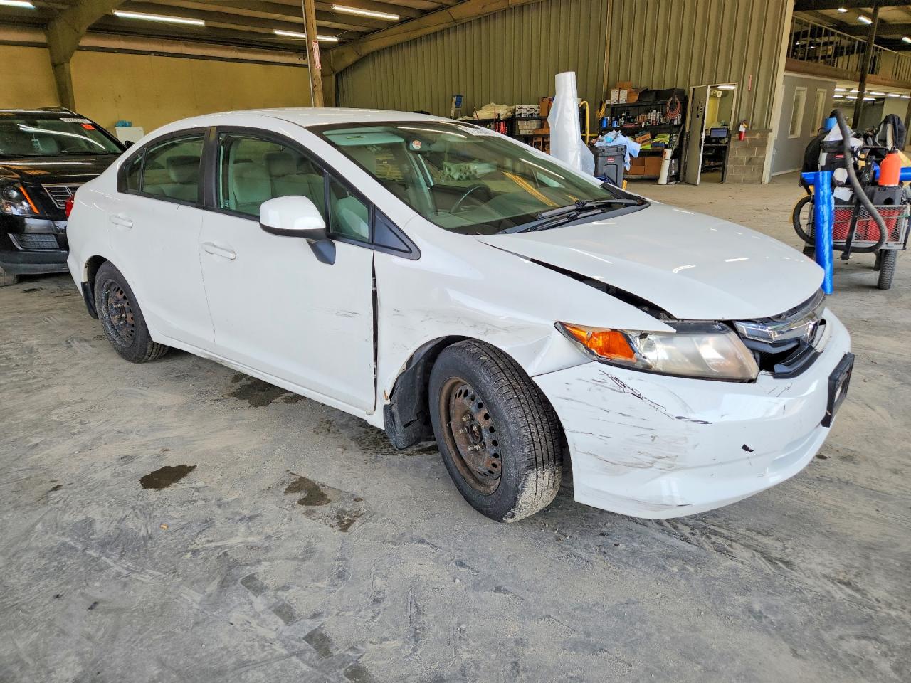 2012 Honda Civic Lx White vin: 2HGFB2F53CH609667