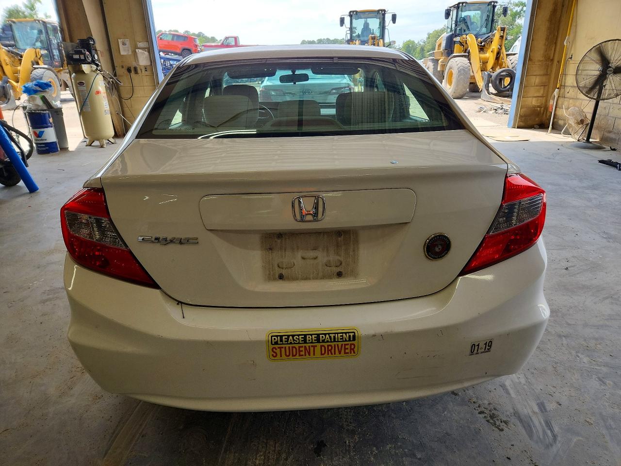 2012 Honda Civic Lx White vin: 2HGFB2F53CH609667