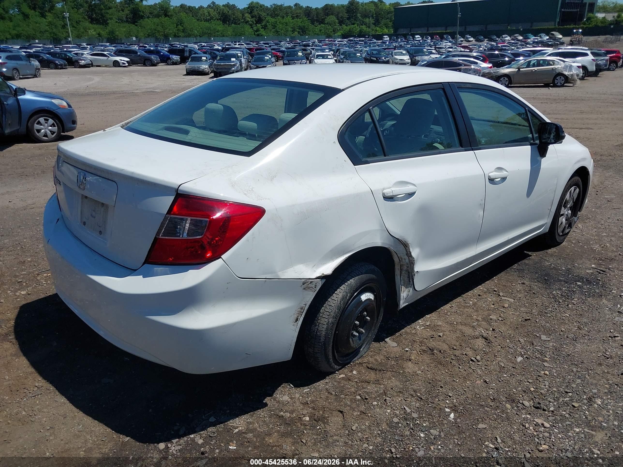2012 Honda Civic Lx White vin: 2HGFB2F53CH611340