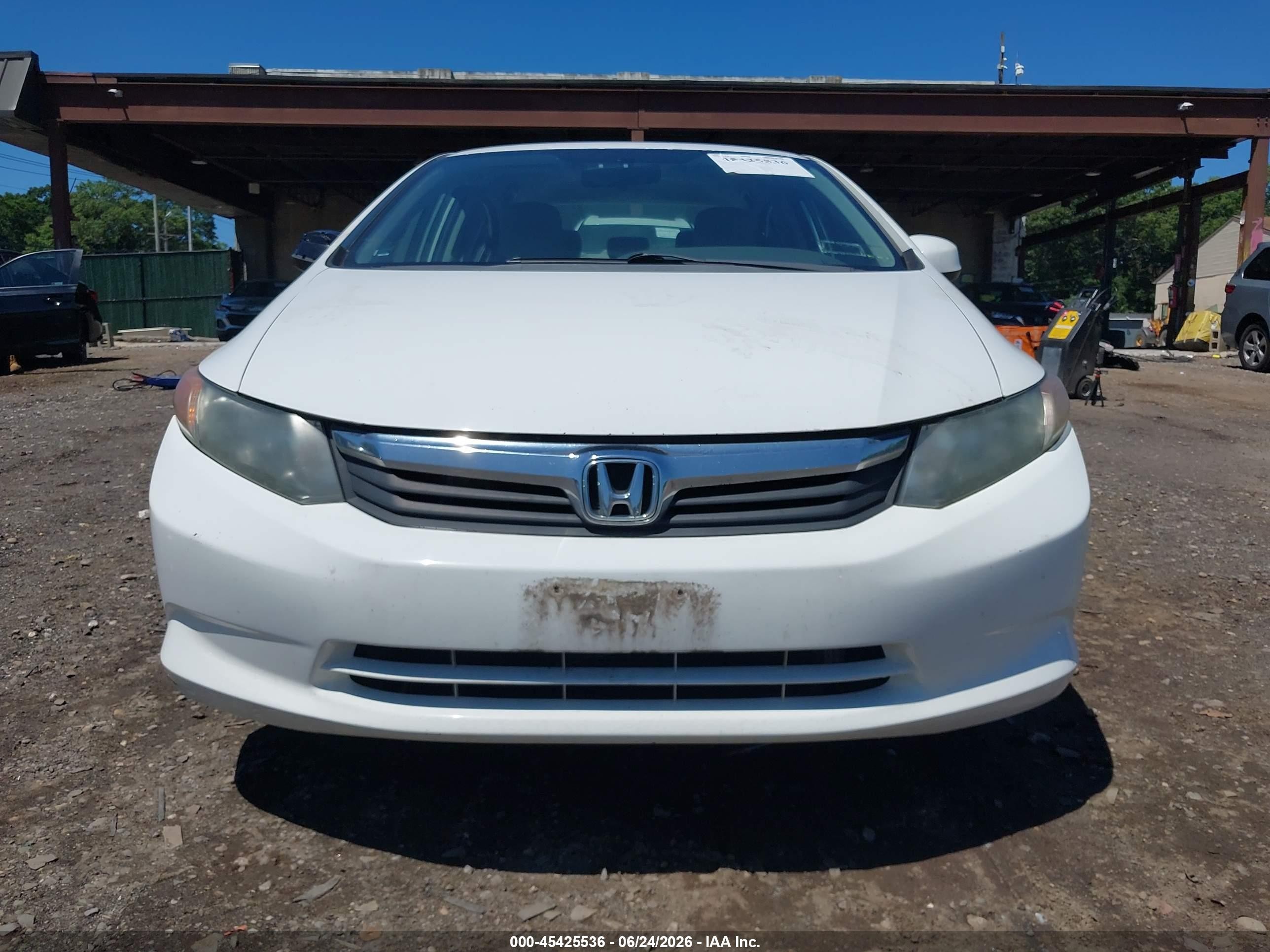 2012 Honda Civic Lx White vin: 2HGFB2F53CH611340