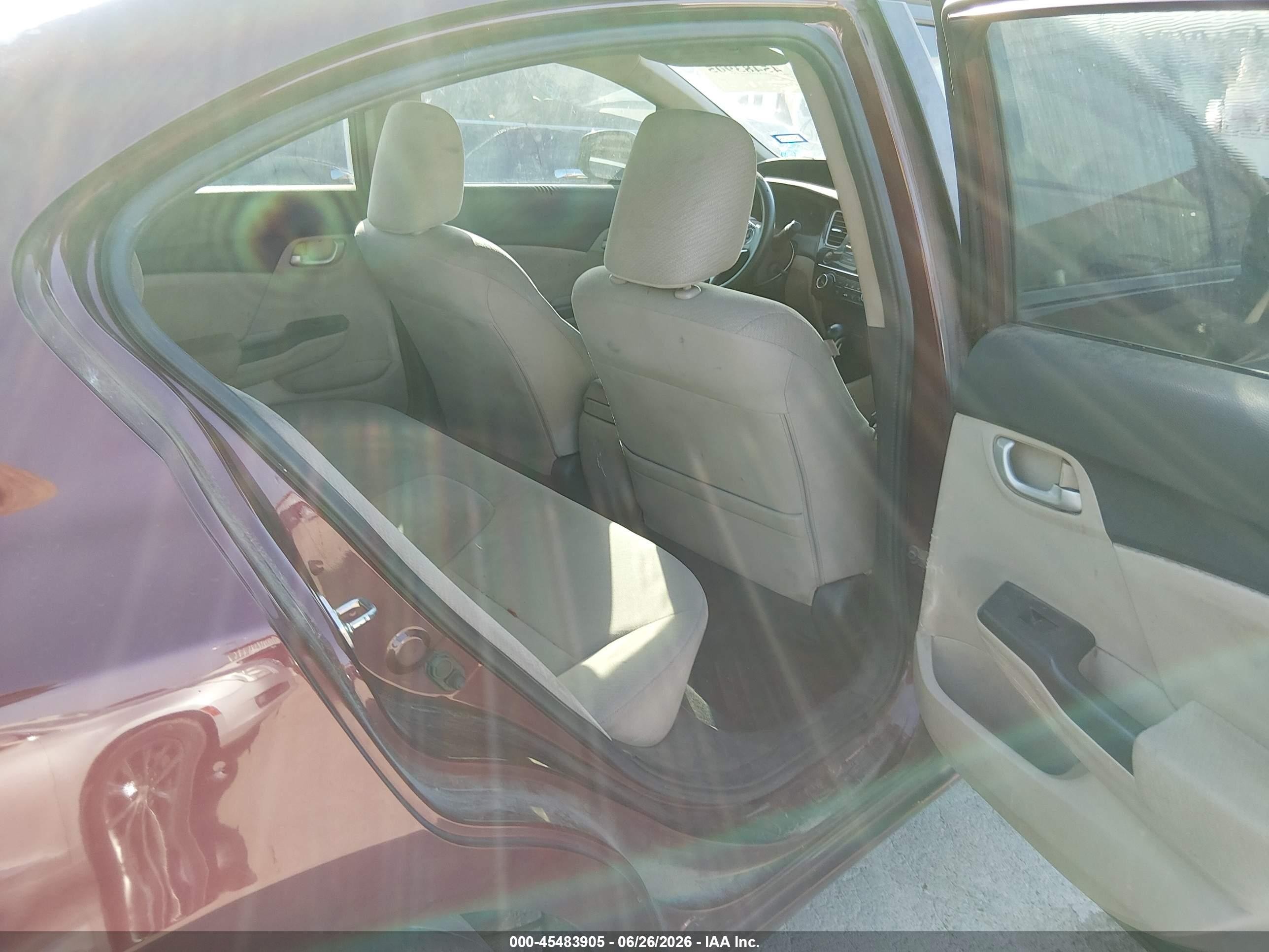 2013 Honda Civic Lx Burgundy vin: 2HGFB2F53DH505746
