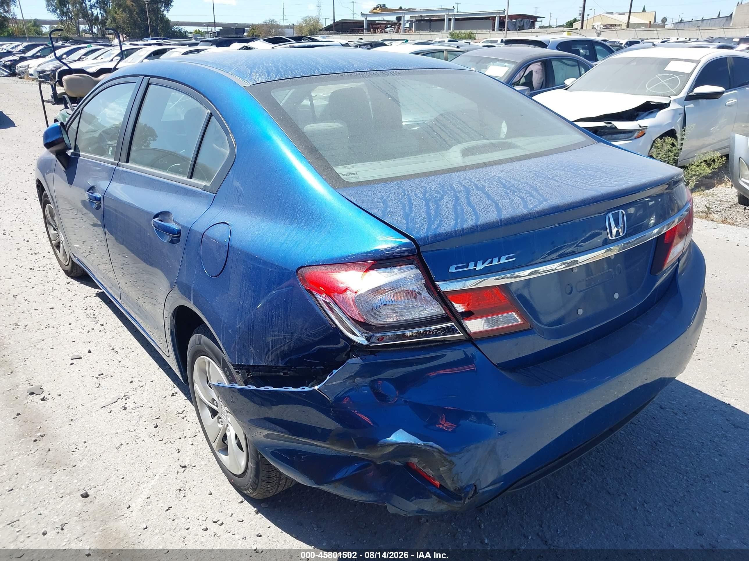 2013 Honda Civic Lx Blue vin: 2HGFB2F53DH506959