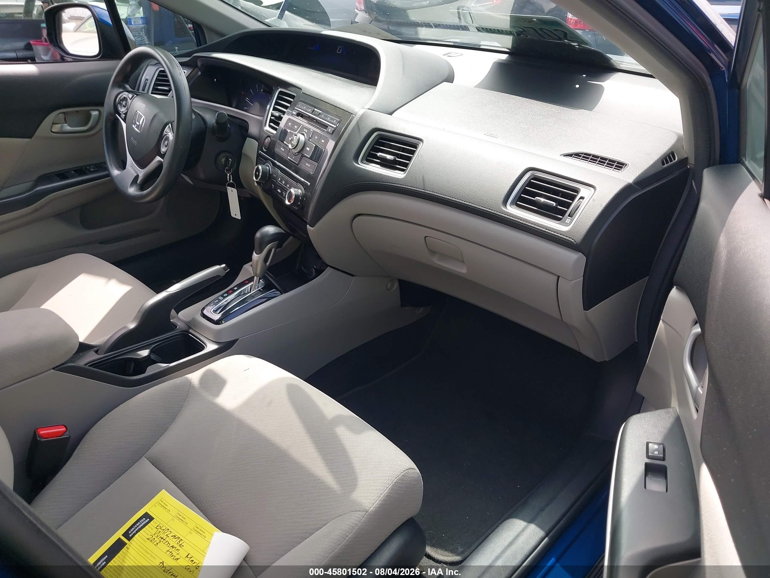 2013 Honda Civic Lx Blue vin: 2HGFB2F53DH506959