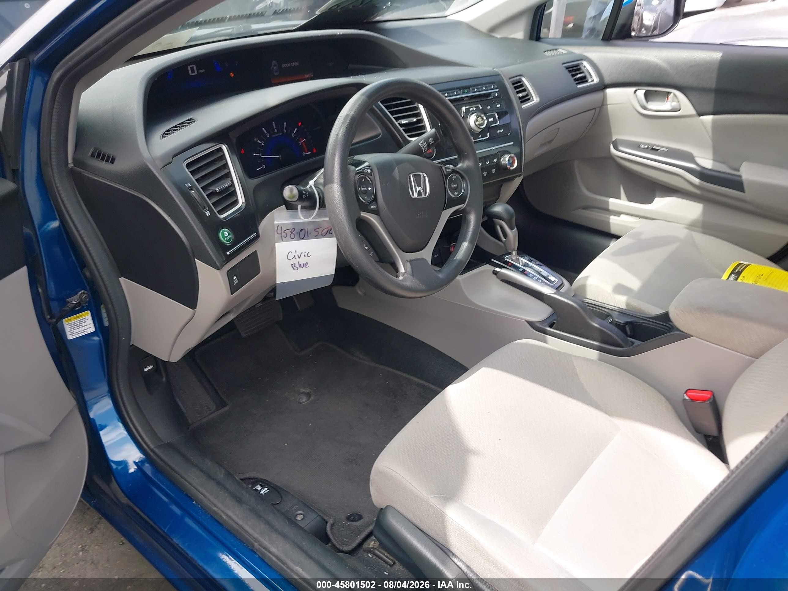 2013 Honda Civic Lx Blue vin: 2HGFB2F53DH506959
