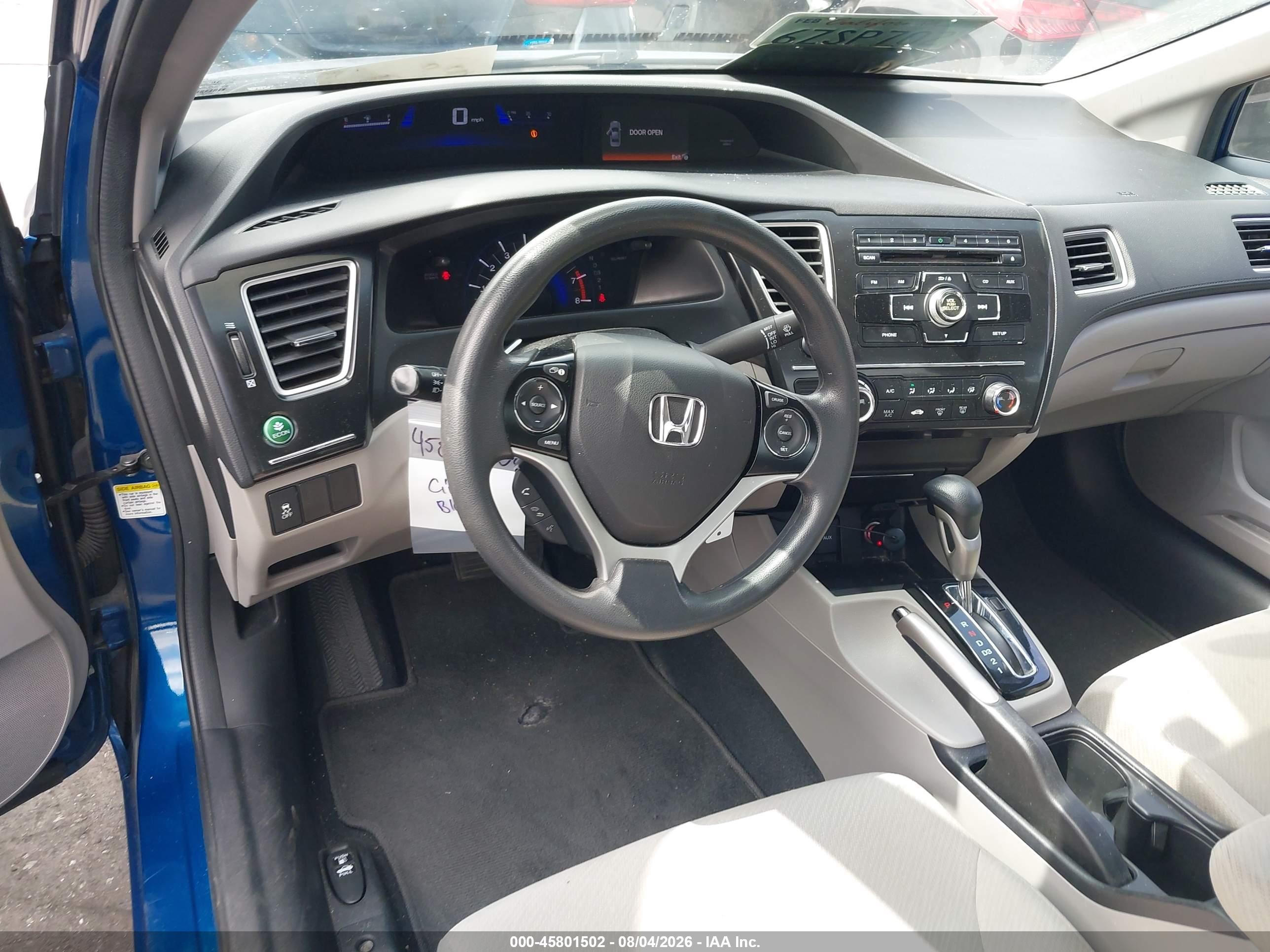 2013 Honda Civic Lx Blue vin: 2HGFB2F53DH506959