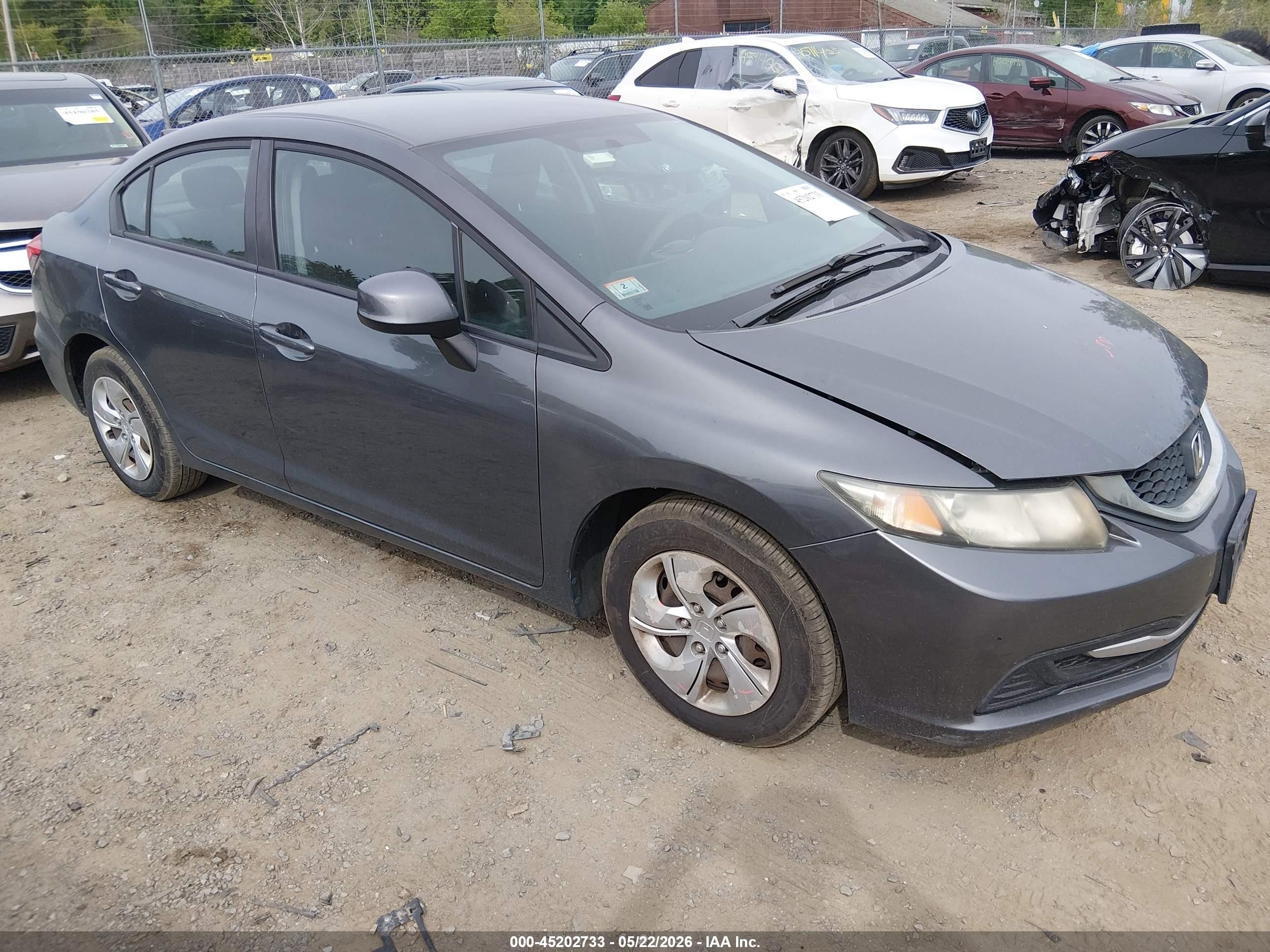 2013 Honda Civic Lx Gray vin: 2HGFB2F53DH523261