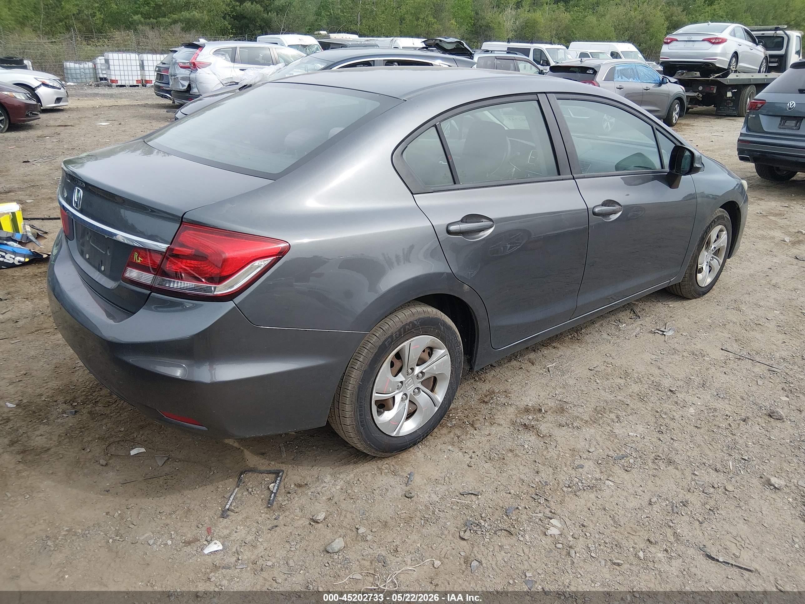 2013 Honda Civic Lx Gray vin: 2HGFB2F53DH523261