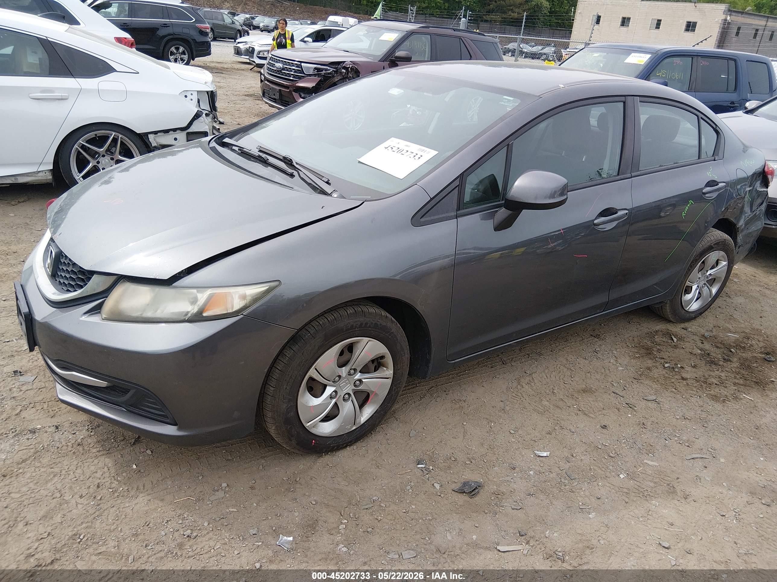 2013 Honda Civic Lx Gray vin: 2HGFB2F53DH523261