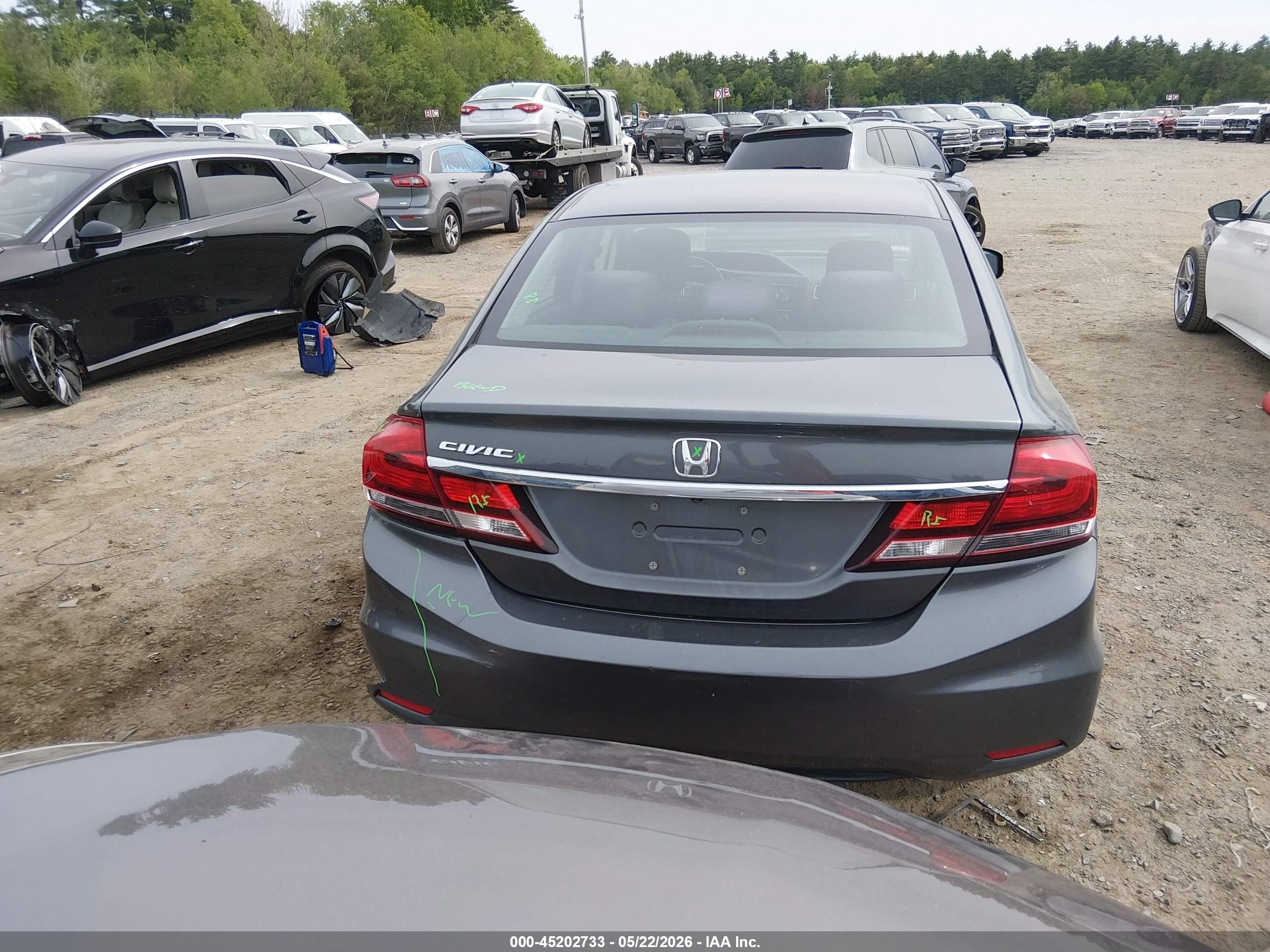 2013 Honda Civic Lx Gray vin: 2HGFB2F53DH523261
