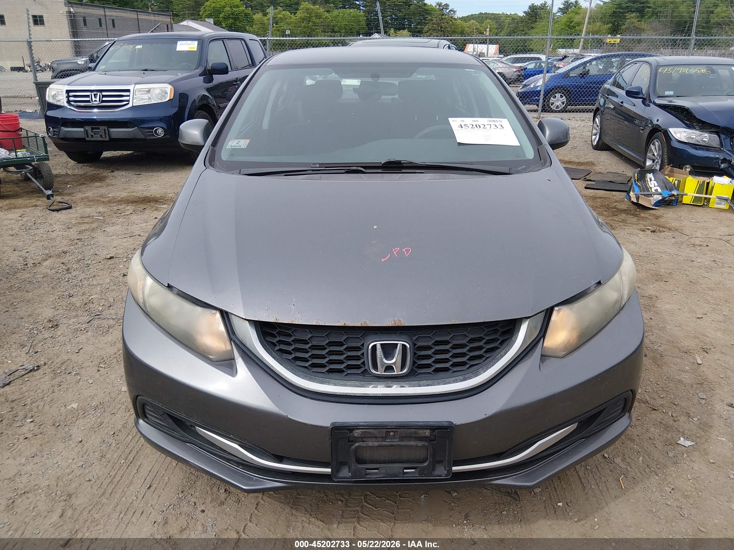 2013 Honda Civic Lx Gray vin: 2HGFB2F53DH523261