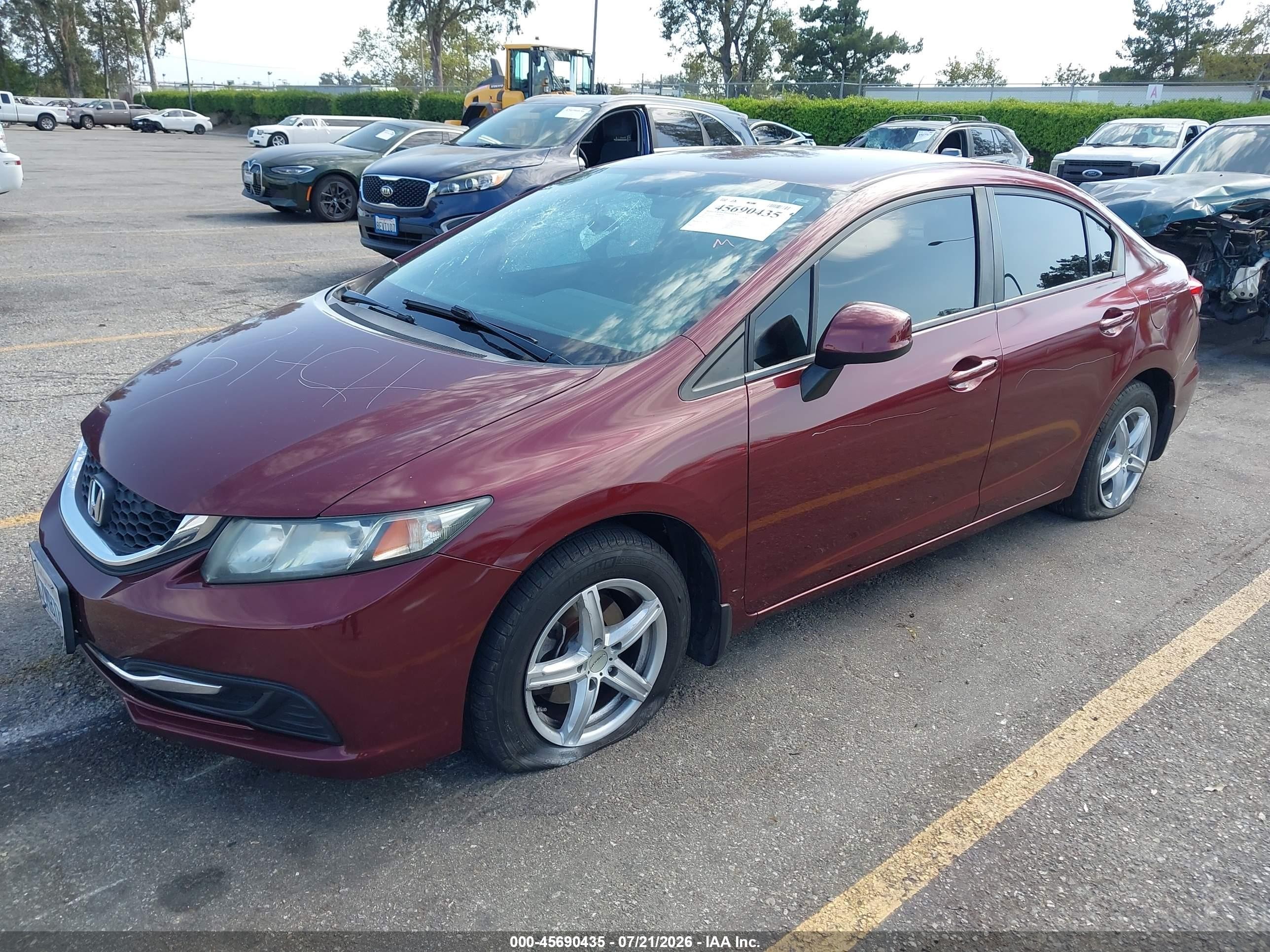 2013 Honda Civic Lx Темно-бордовый vin: 2HGFB2F53DH525706