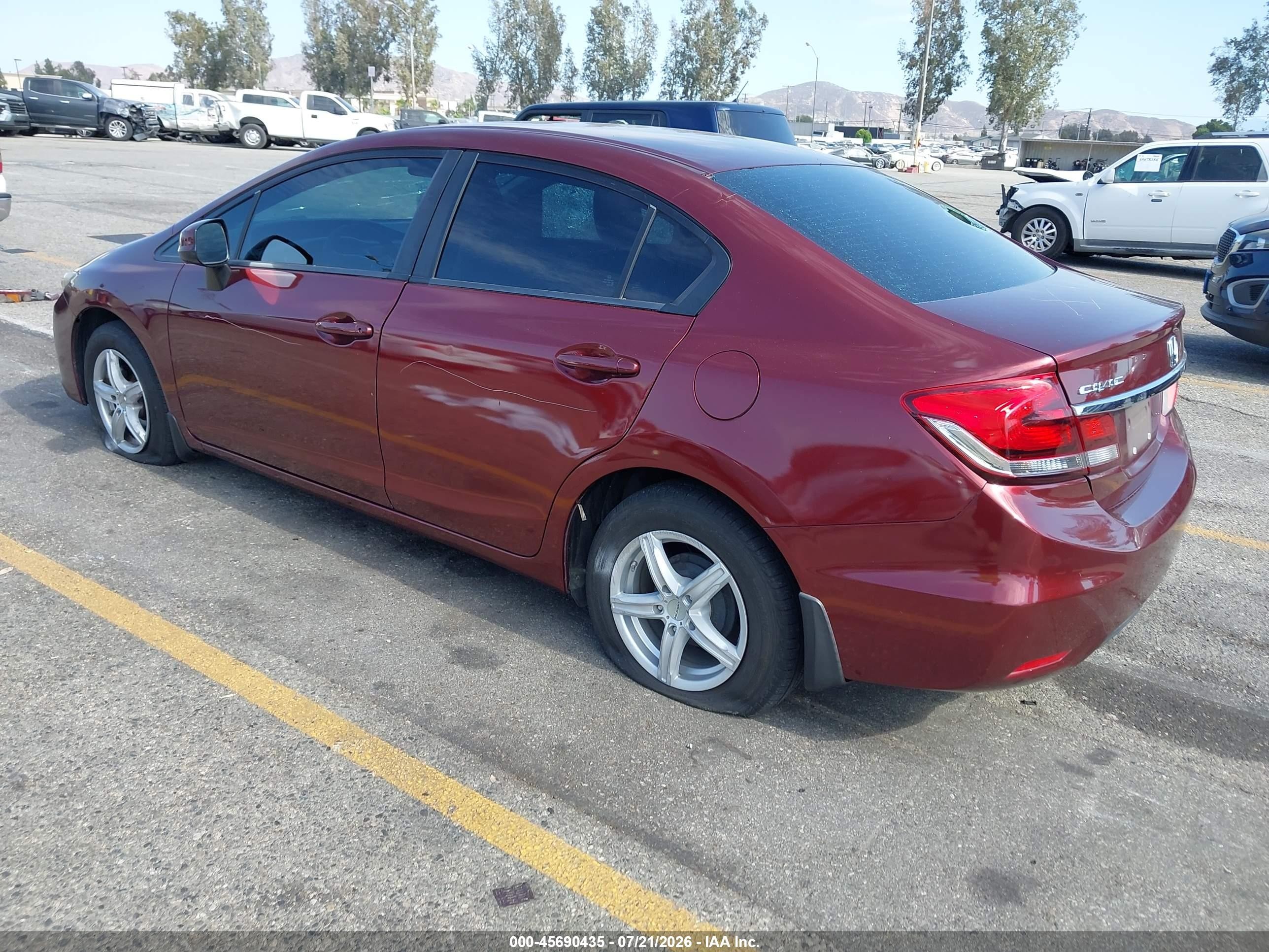 2013 Honda Civic Lx Темно-бордовый vin: 2HGFB2F53DH525706