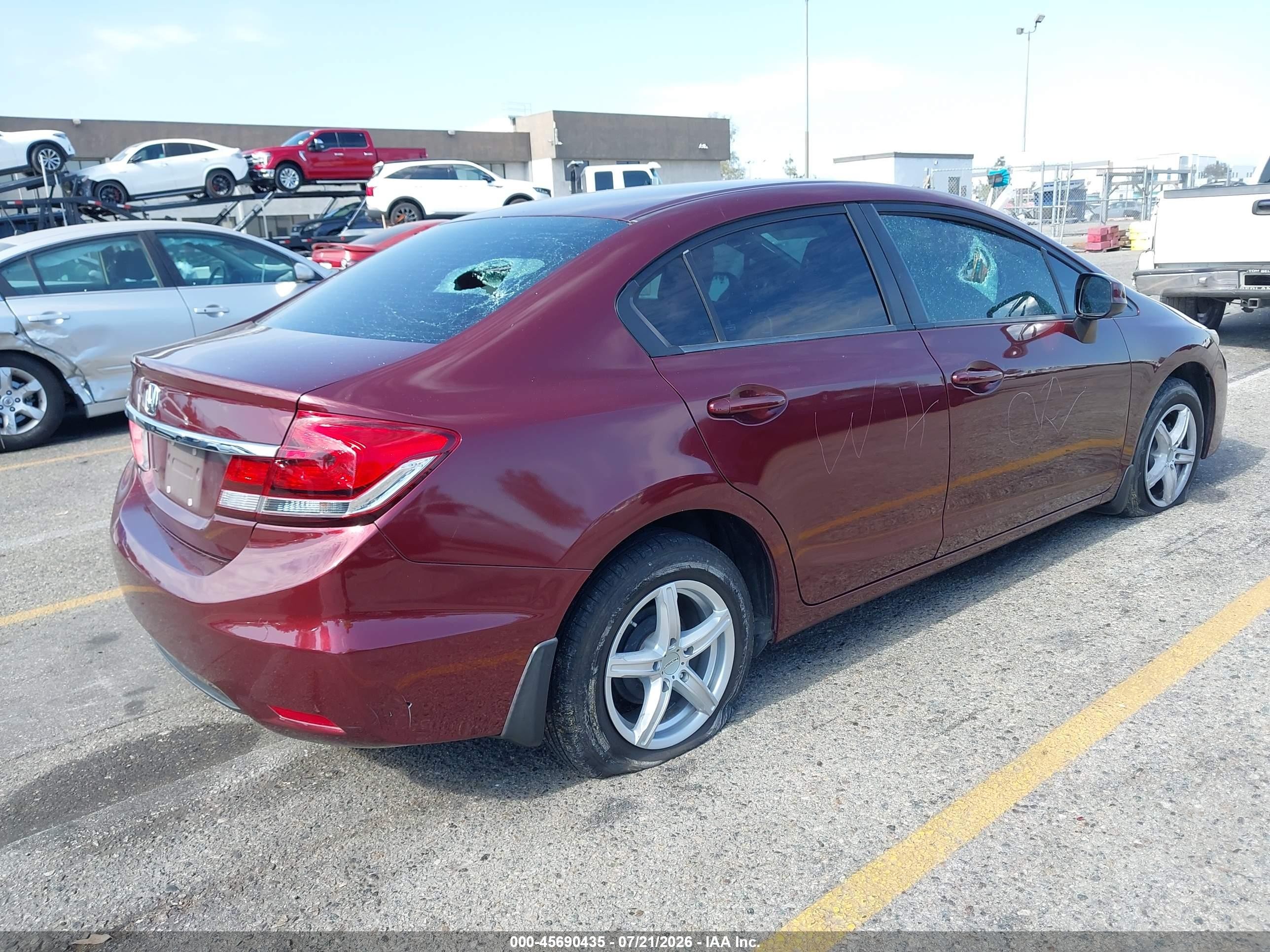 2013 Honda Civic Lx Темно-бордовый vin: 2HGFB2F53DH525706