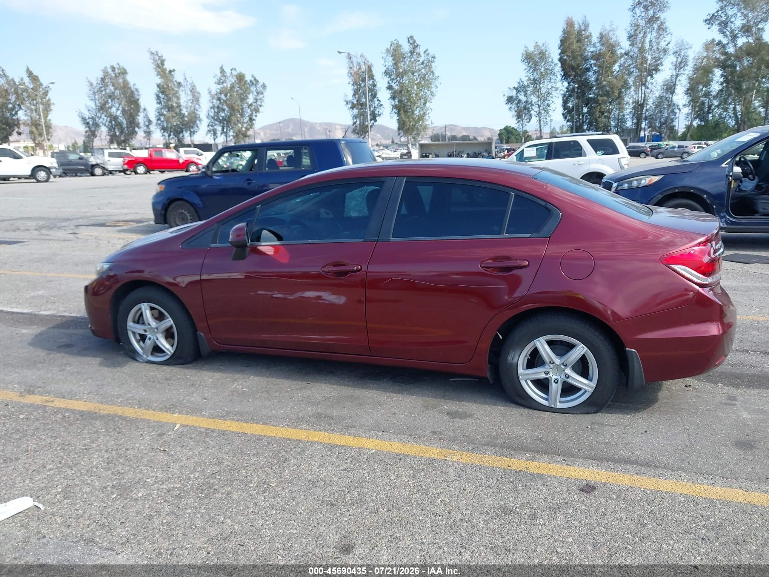 2013 Honda Civic Lx Темно-бордовый vin: 2HGFB2F53DH525706